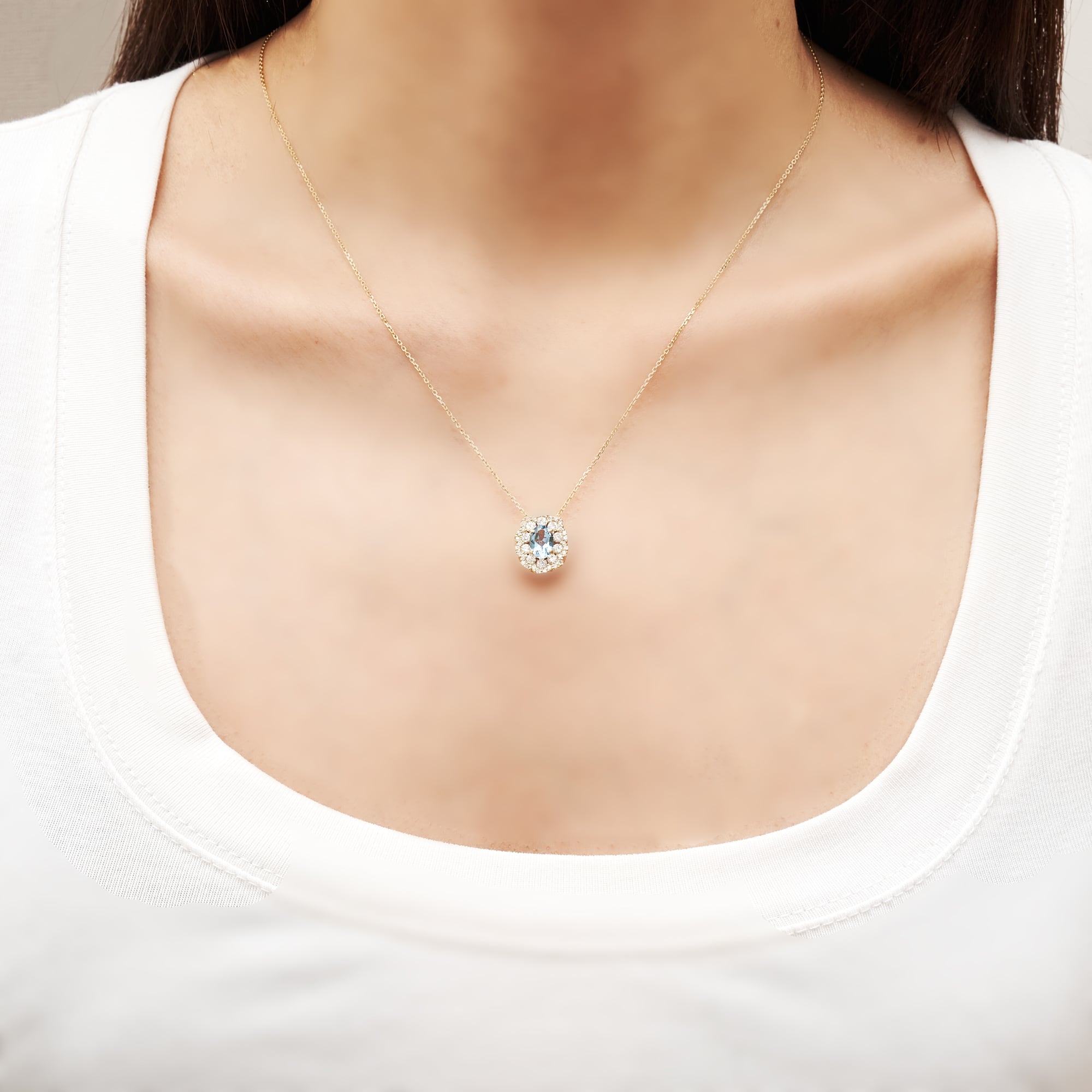 OVアクアマリンネックレス|A Jewelry Box 公式通販サイト