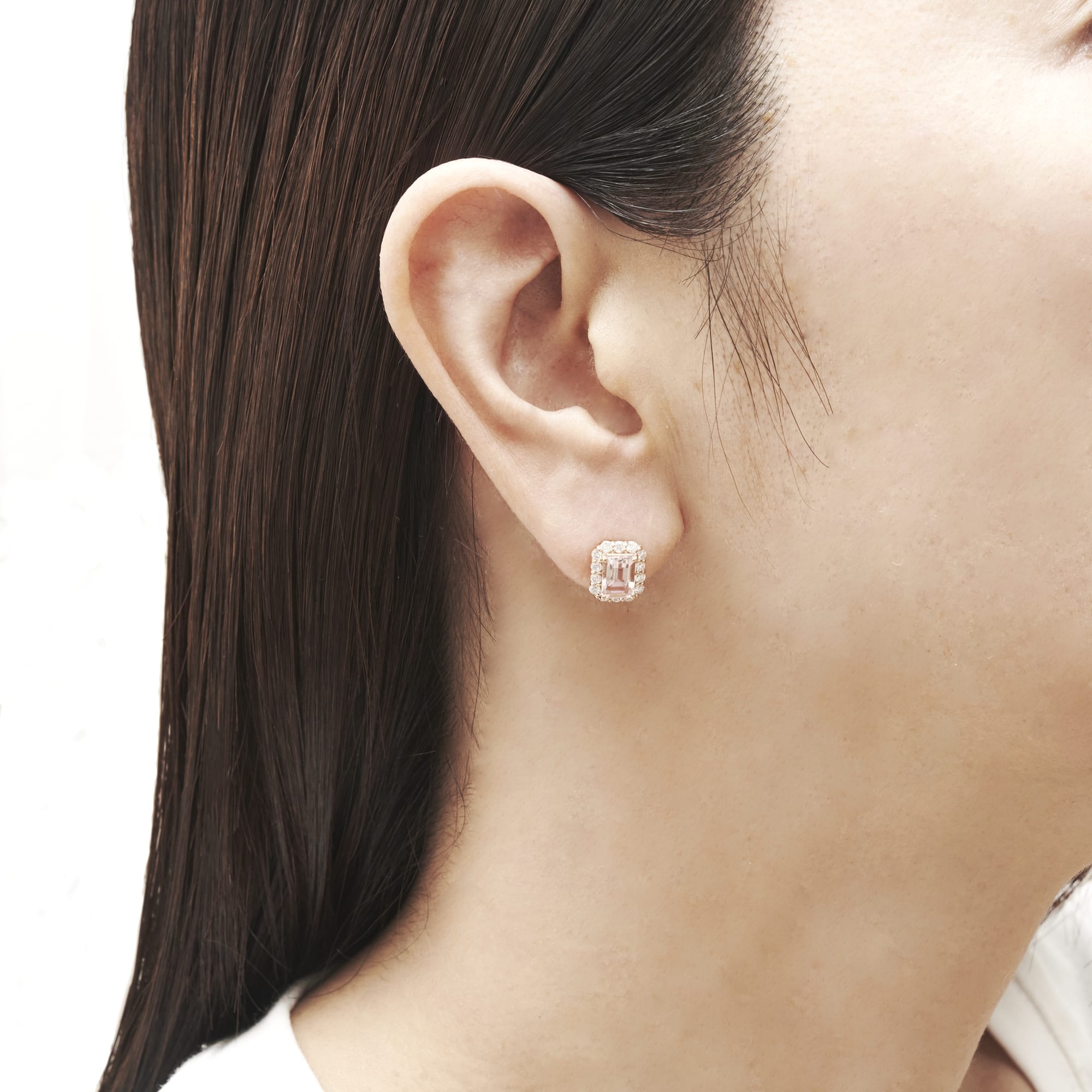 BKモルガナイトピアス K18PG|A Jewelry Box 公式通販サイト