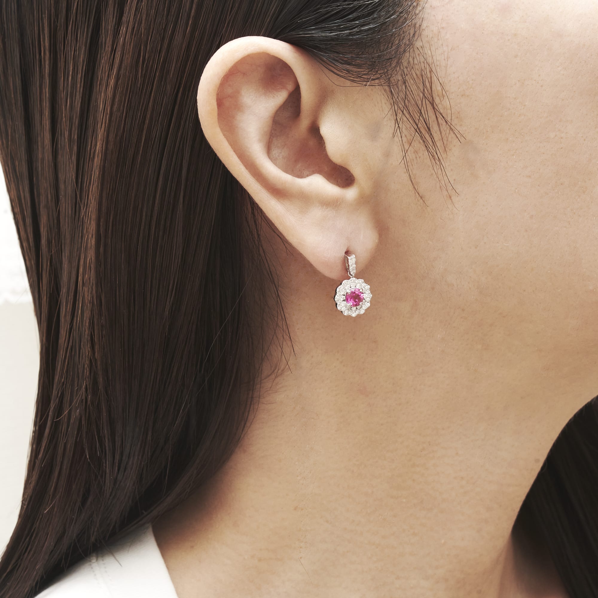 ROレッドトルマリンプラチナピアス #1|A Jewelry Box 公式通販サイト