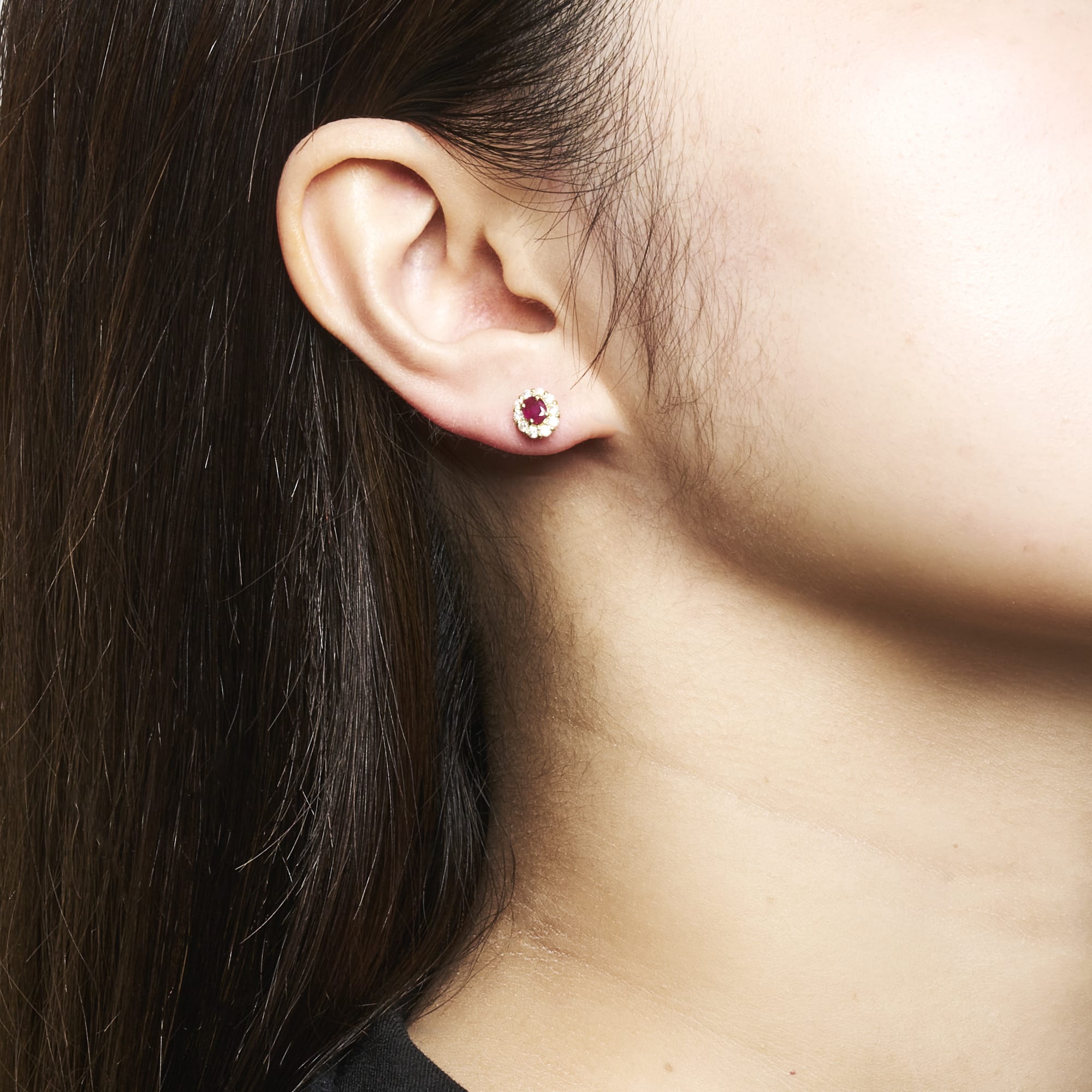 OV ルビーピアス K18YG|A Jewelry Box 公式通販サイト