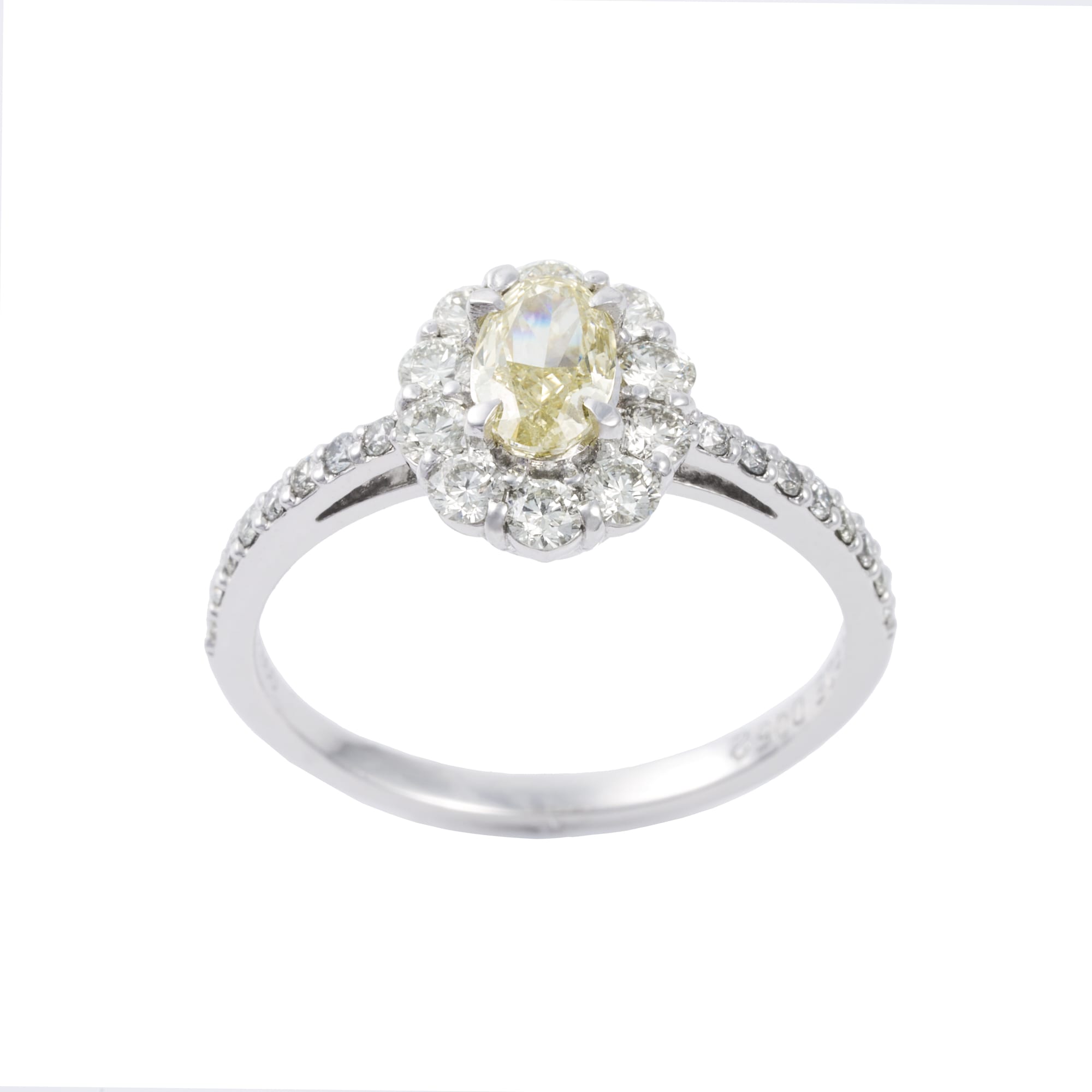 OV ライトイエローダイヤ 取り巻きリング ソーティング付き SI1|A Jewelry Box 公式通販サイト