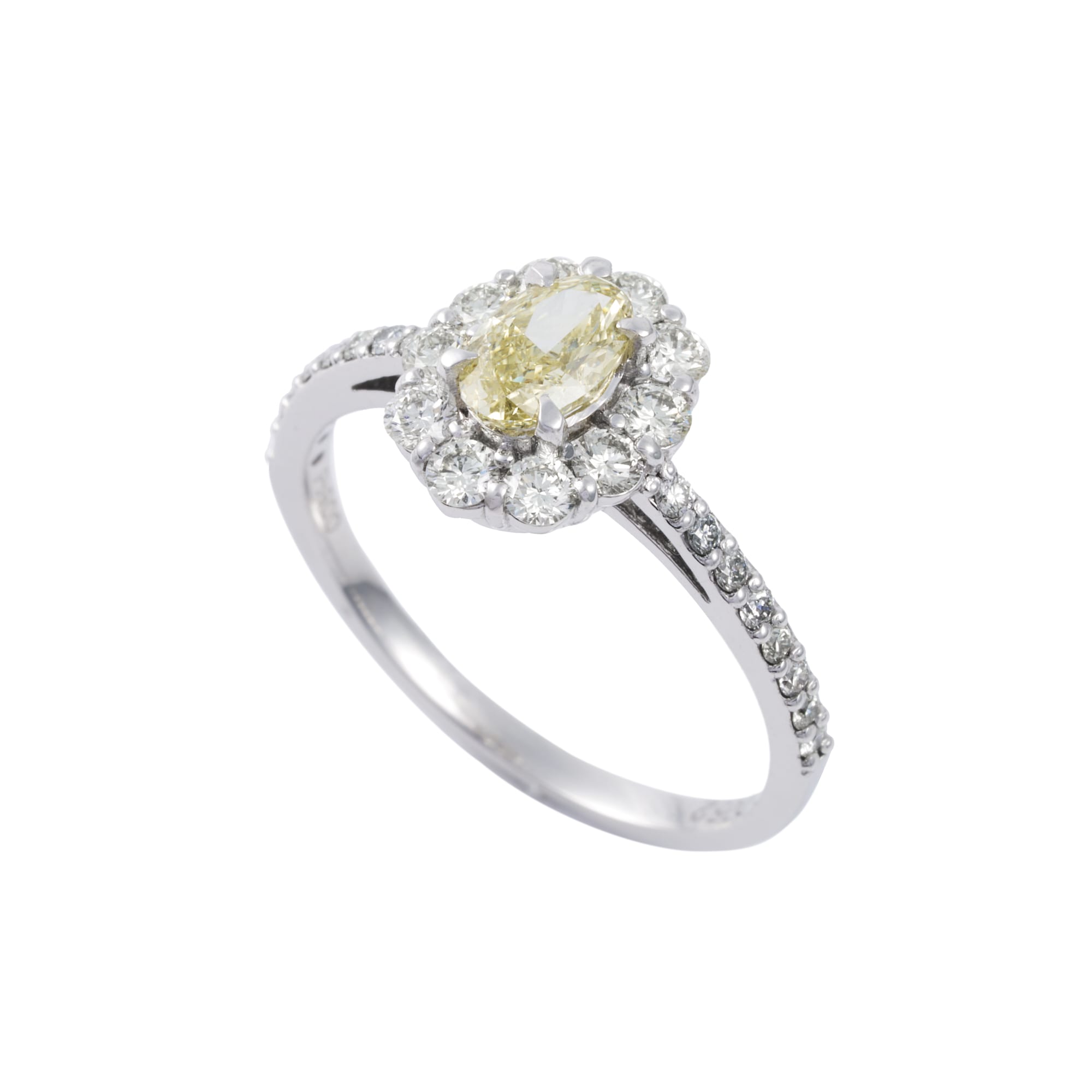 OV ライトイエローダイヤ 取り巻きリング ソーティング付き SI1|A Jewelry Box 公式通販サイト