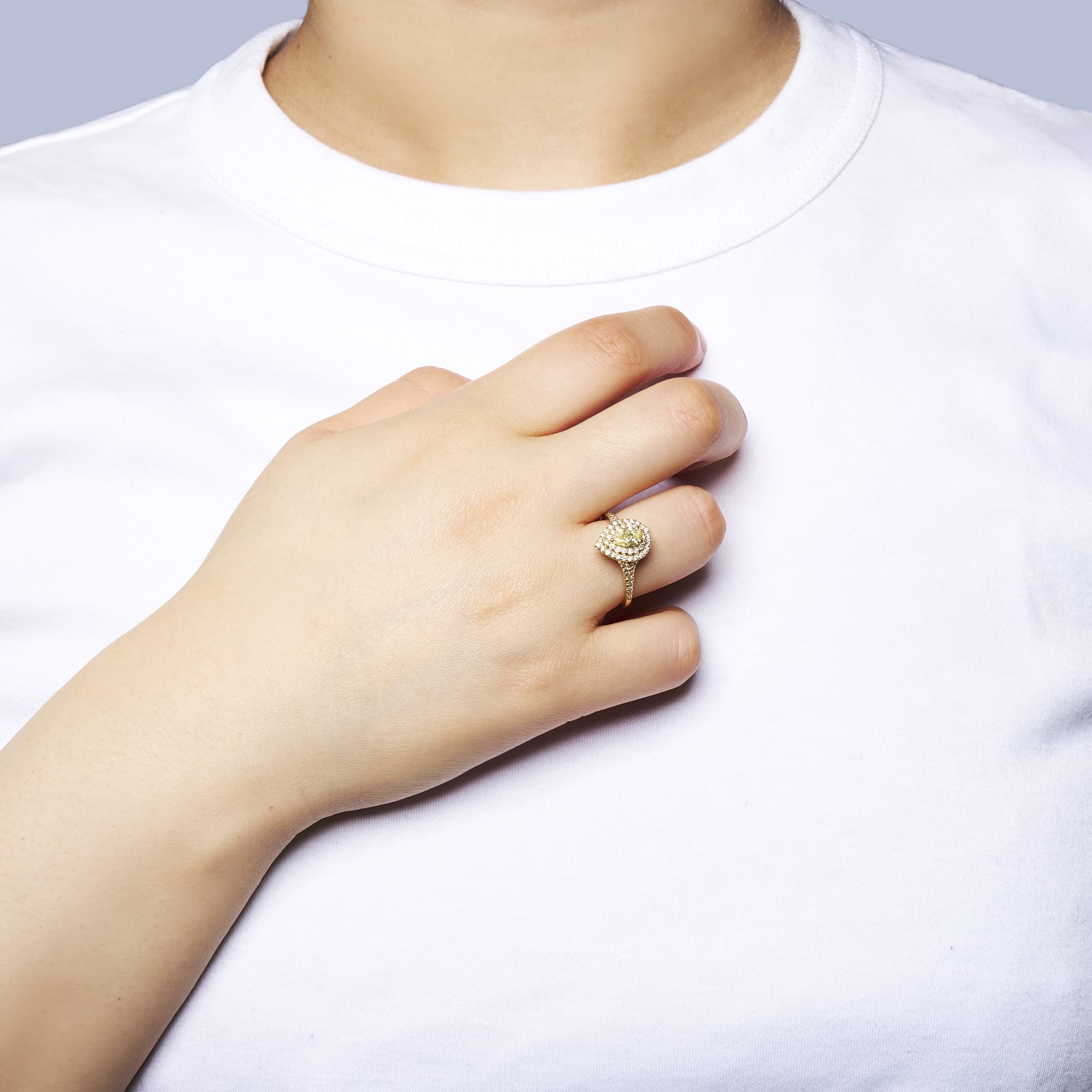 PS ダイヤ パヴェ取り巻きリング CGLソーティング付き VERY LIGHT YELLOW SI1|A Jewelry Box 公式通販サイト