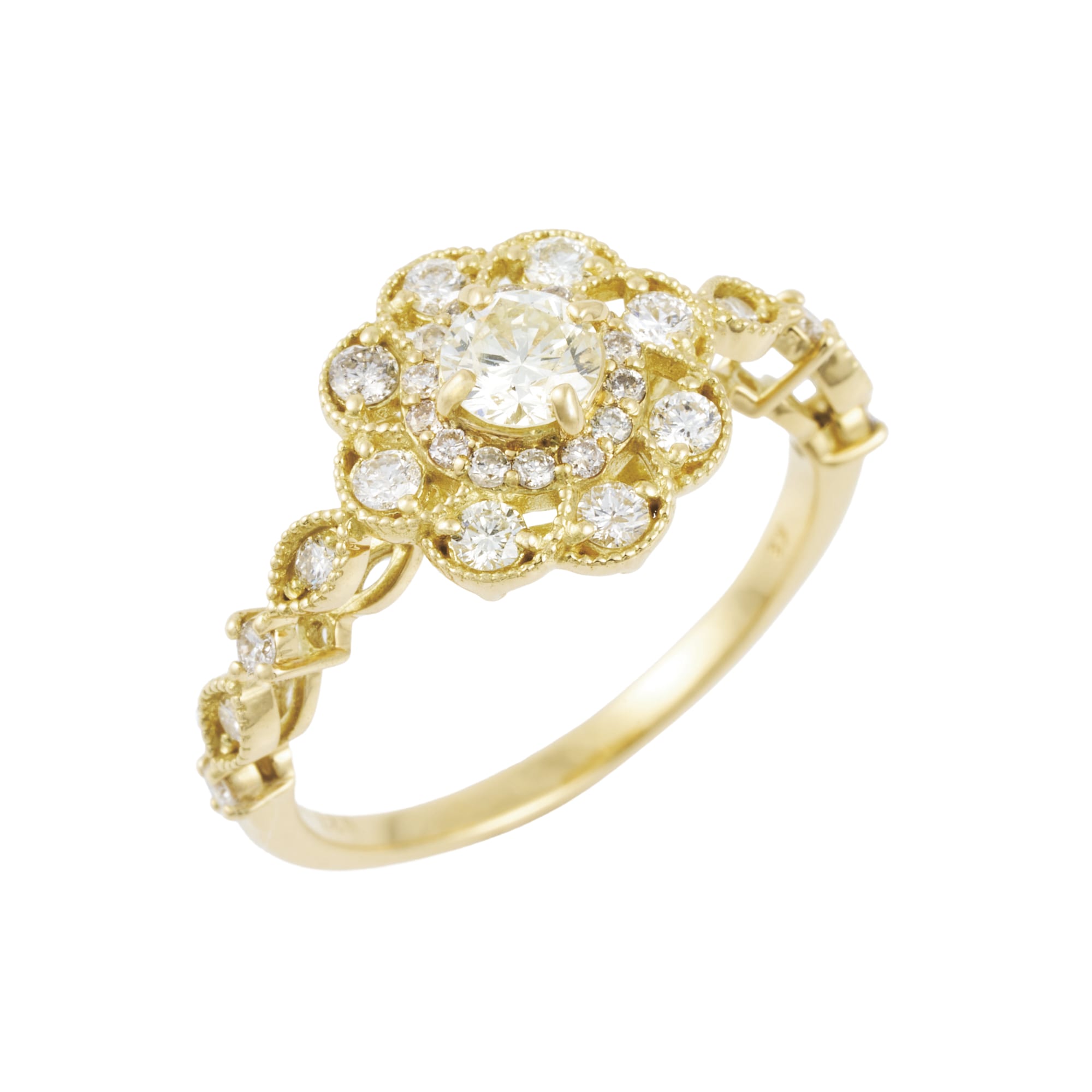 RO ダイヤ お花リング K18YG|A Jewelry Box 公式通販サイト