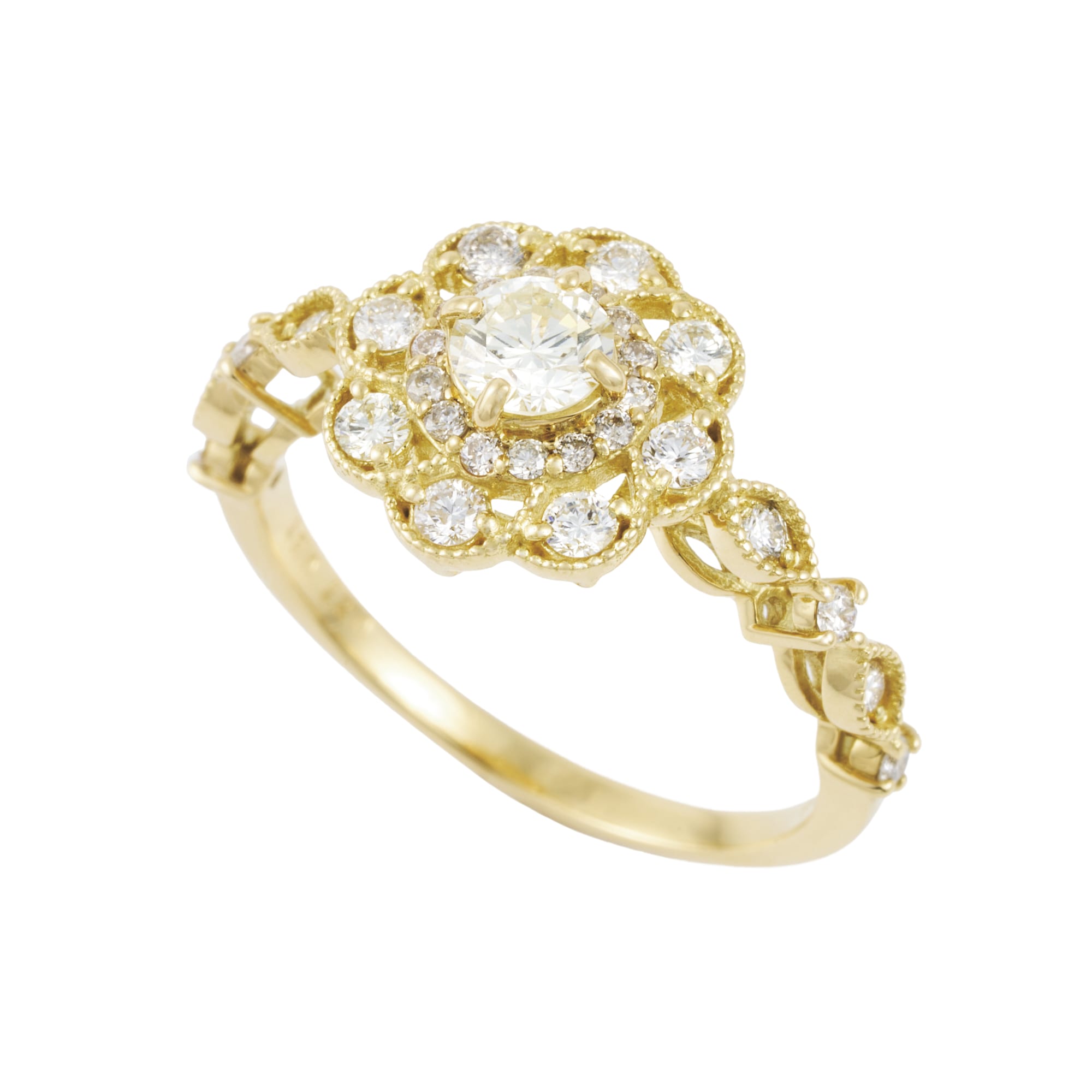 RO ダイヤ お花リング K18YG|A Jewelry Box 公式通販サイト