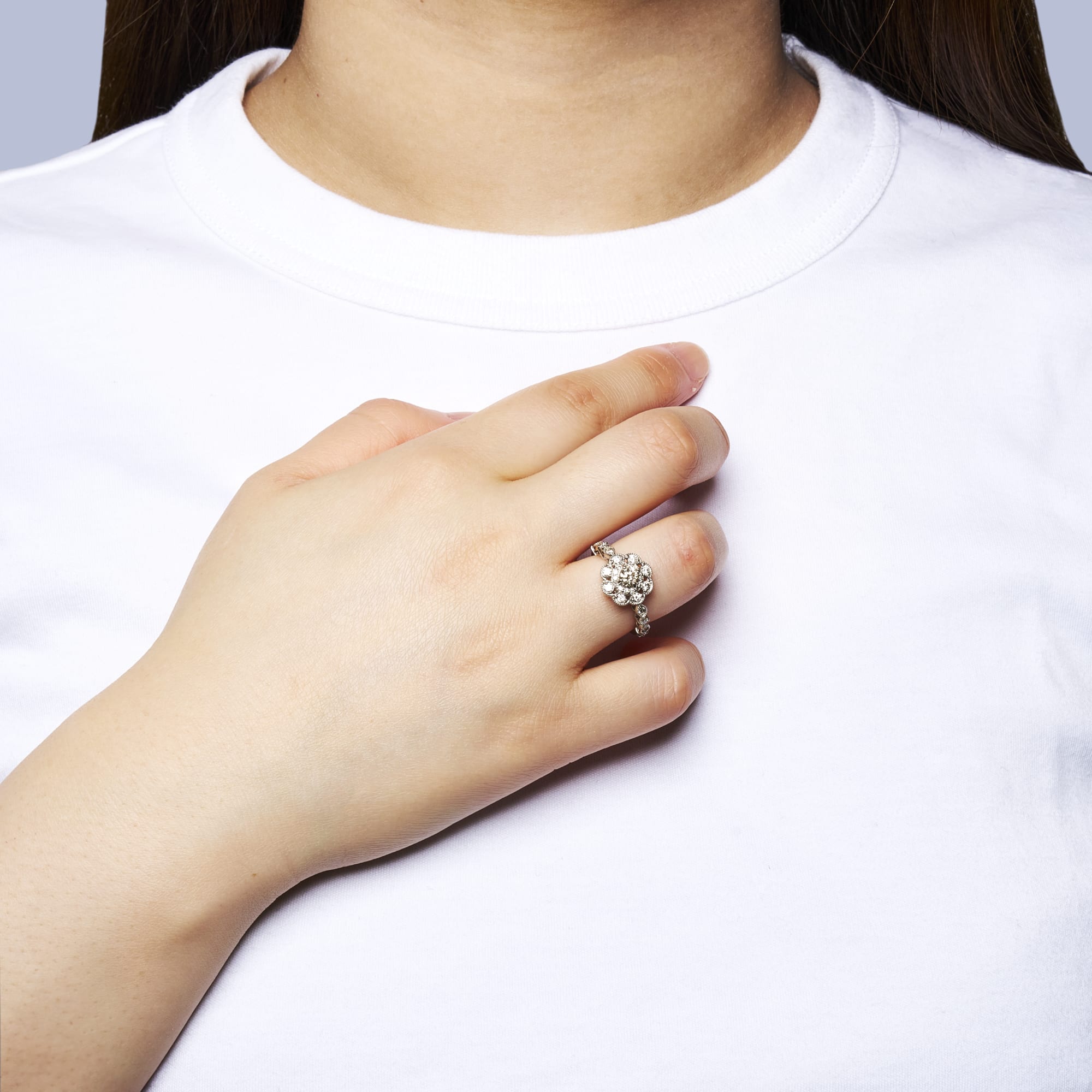 RO ダイヤ お花リング PT900|A Jewelry Box 公式通販サイト