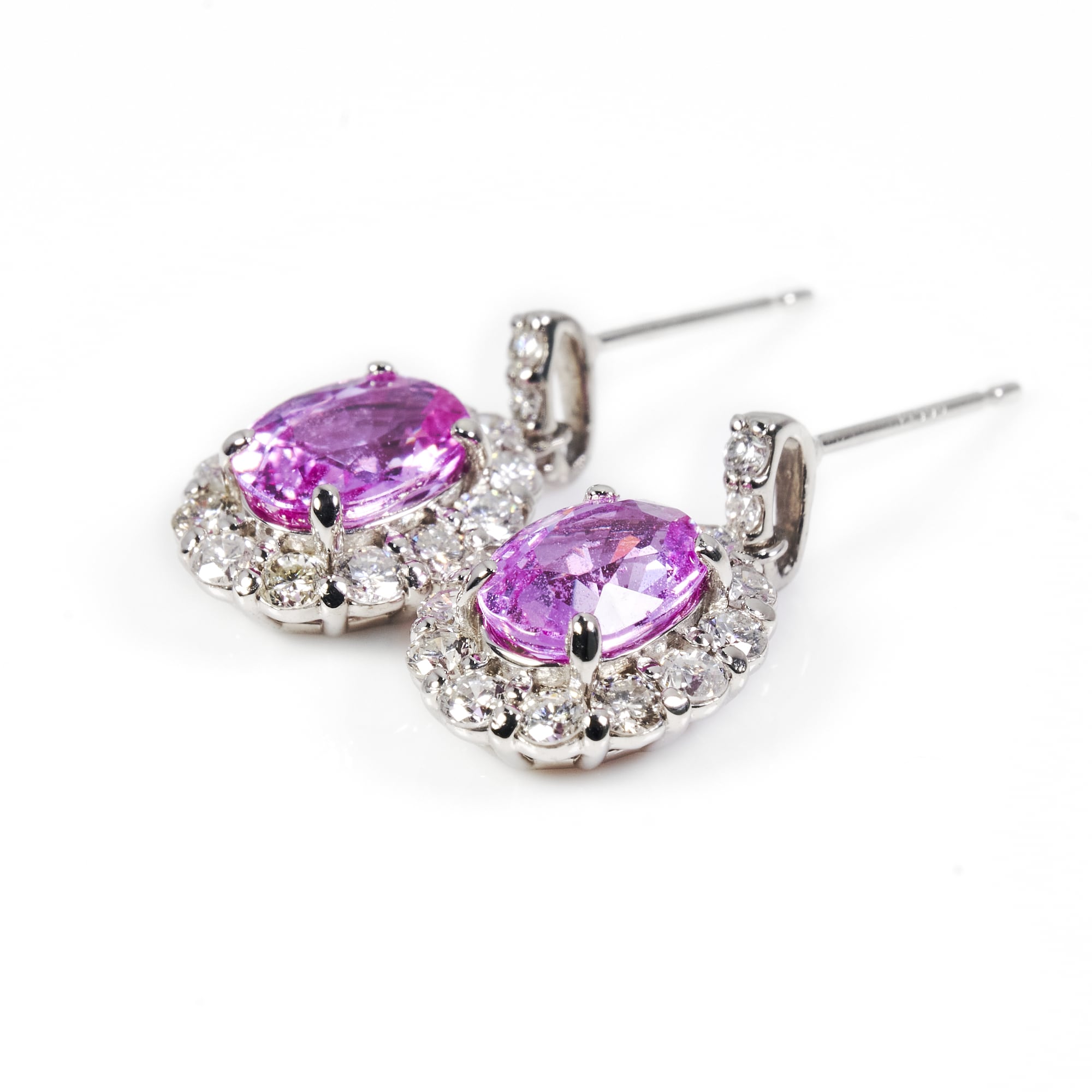 OVピンクサファイヤプラチナピアス #1|A Jewelry Box 公式通販サイト