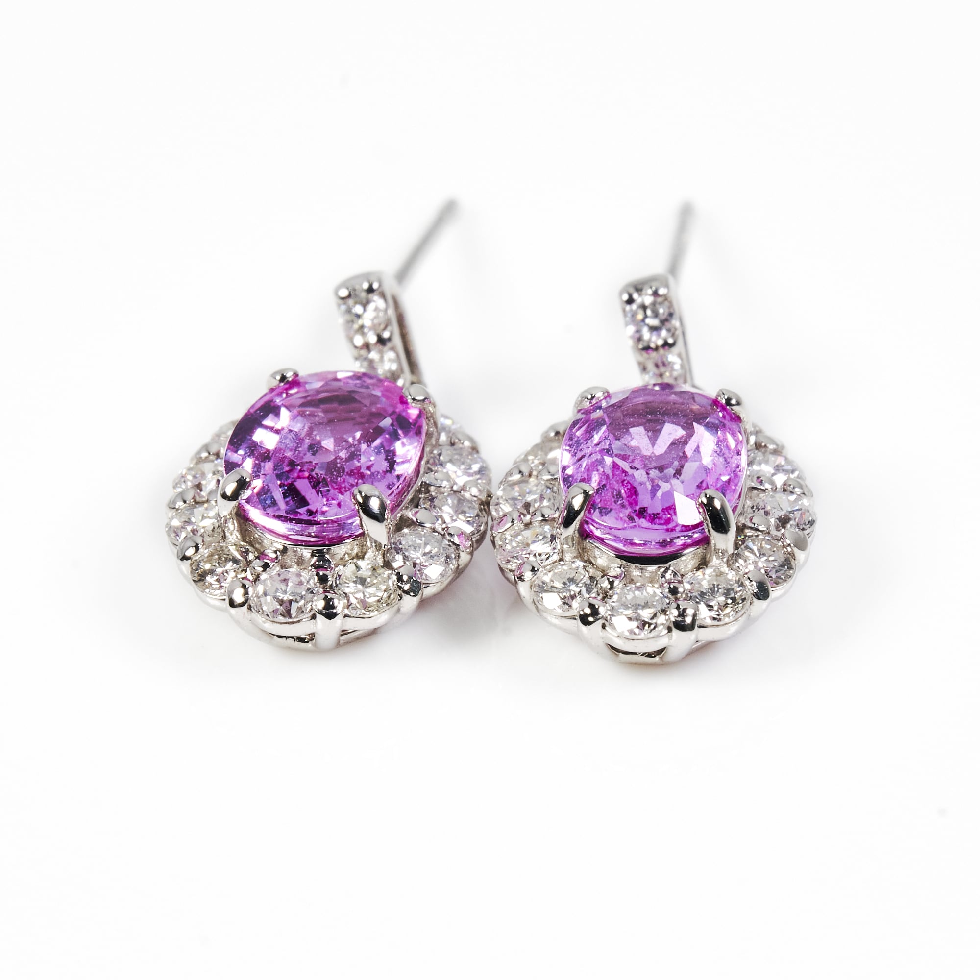 OVピンクサファイヤプラチナピアス #1|A Jewelry Box 公式通販サイト