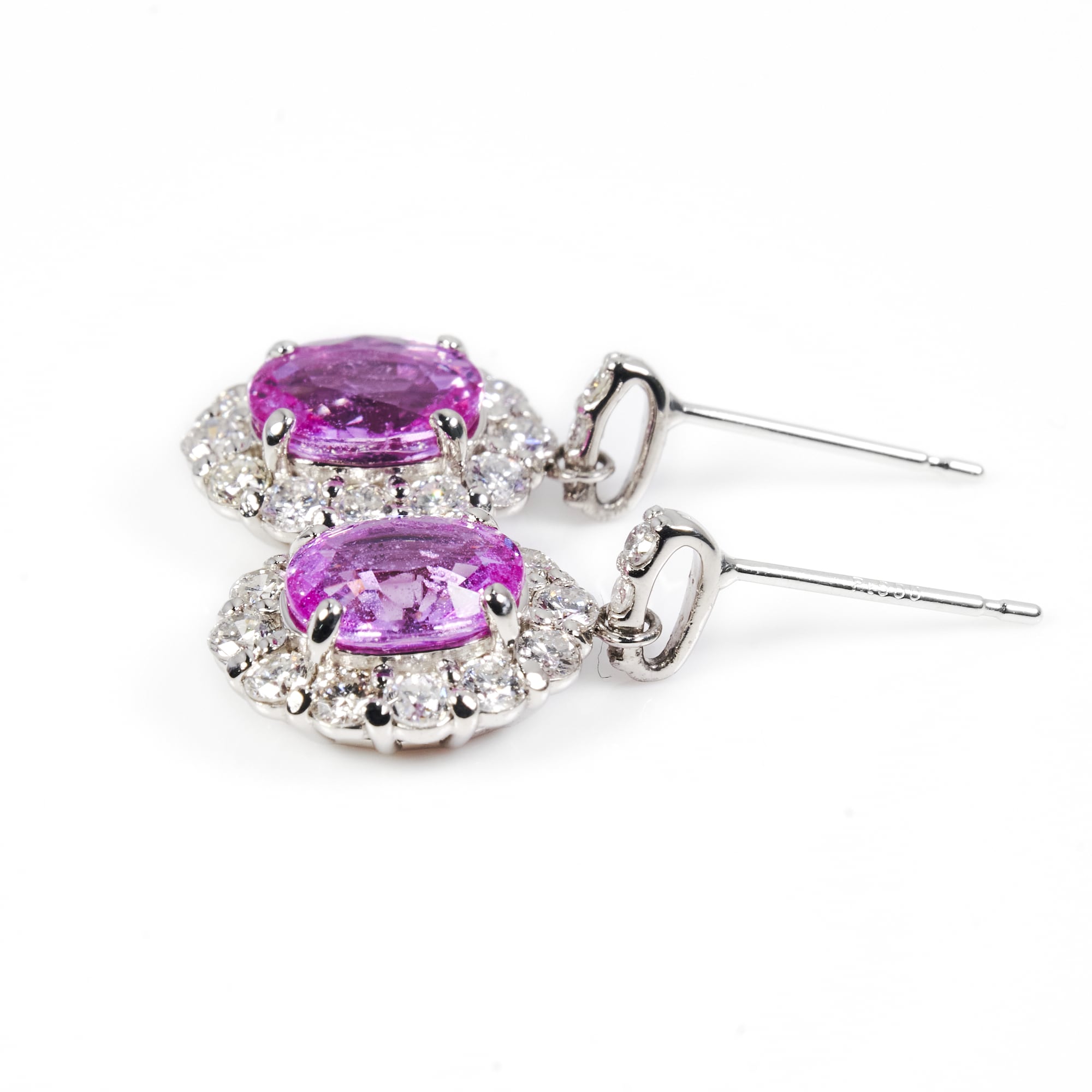 OVピンクサファイヤプラチナピアス #1|A Jewelry Box 公式通販サイト