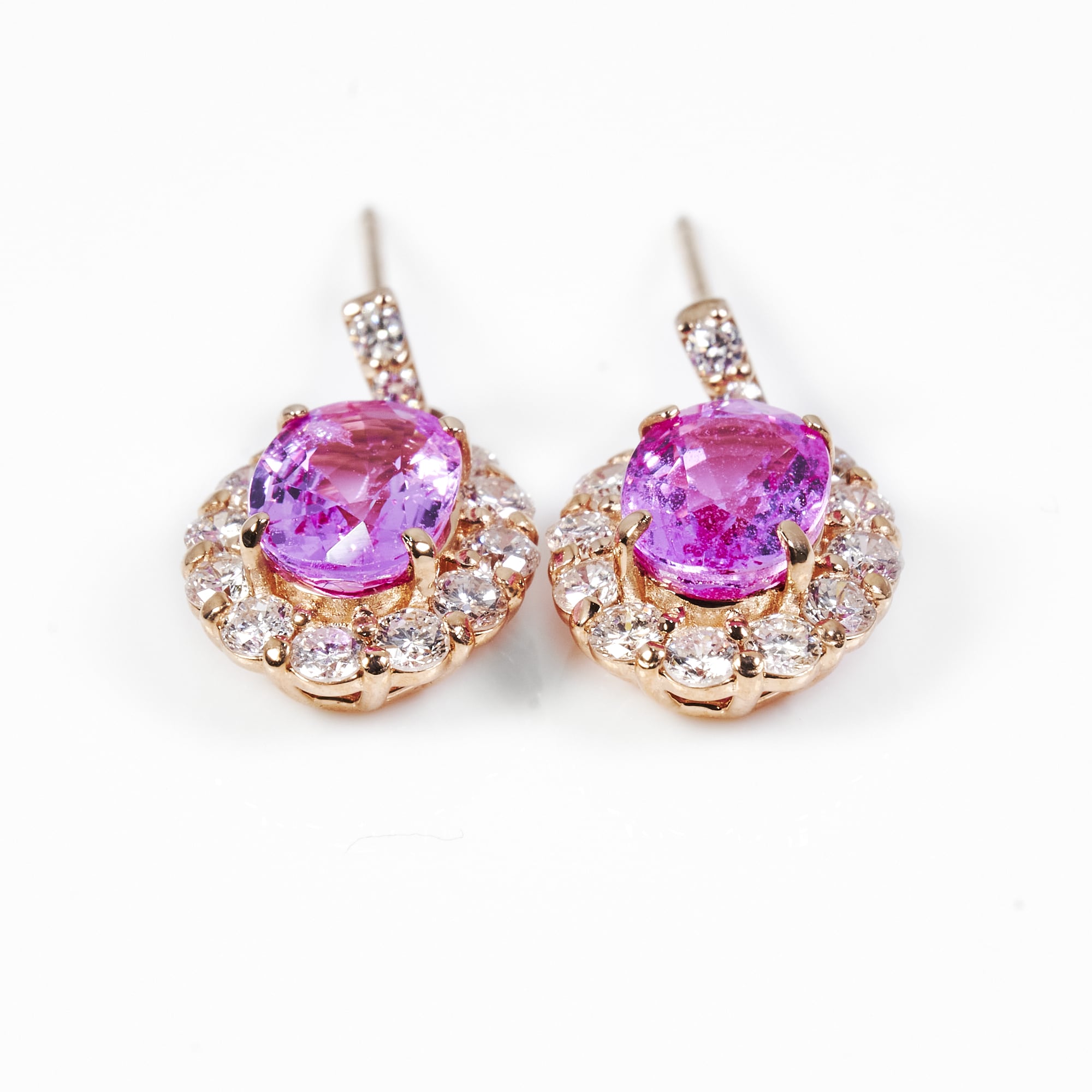 OVピンクサファイヤピンクゴールドピアス #1|A Jewelry Box 公式通販サイト