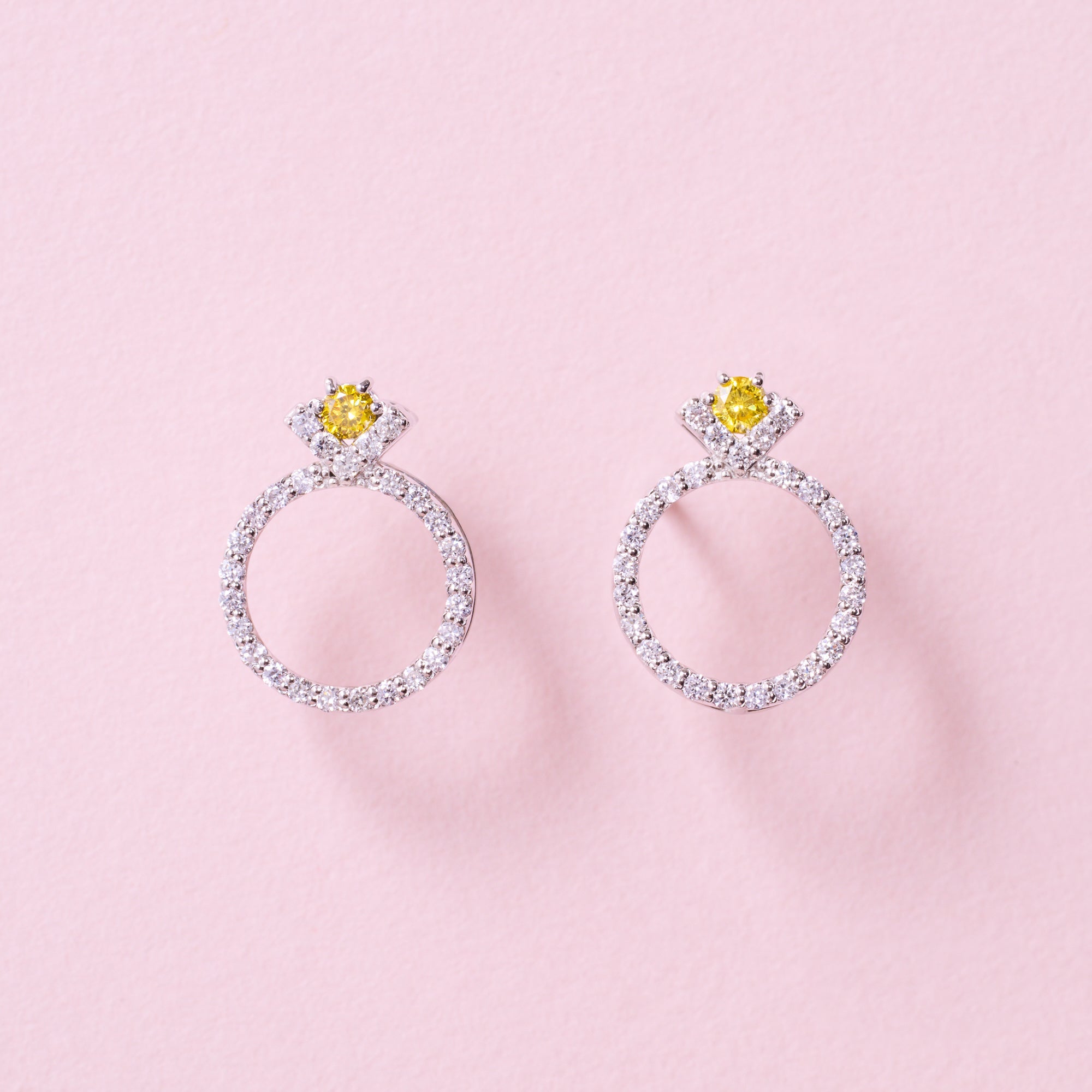 ラリオンス ピアス イエローダイヤ〜ノーソート(あやちゃんの結婚指輪みたいなピアス改作版)|A Jewelry Box 公式通販サイト