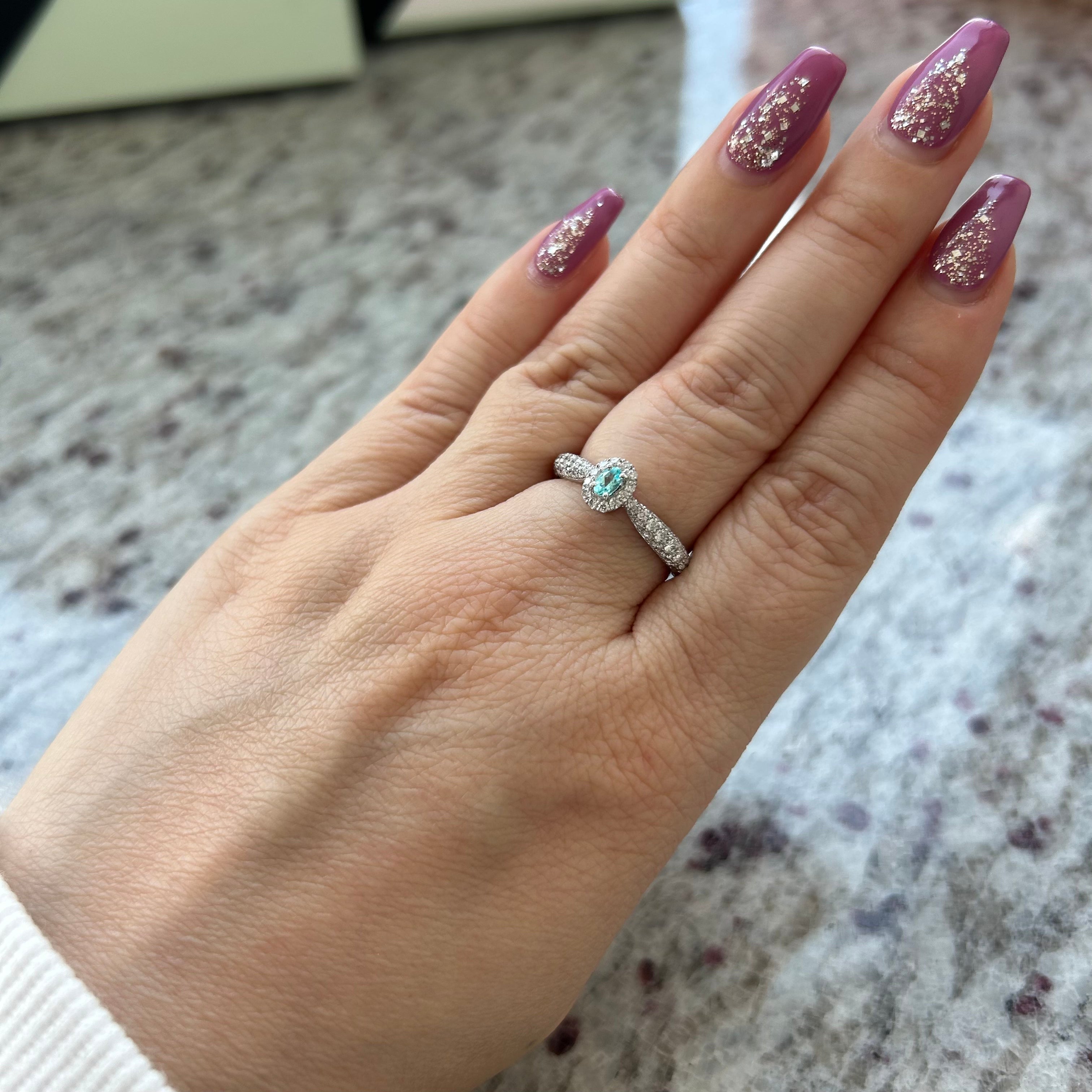 大人気パリの小路 パライバリング中石0.1ct前後 OV PT〜ブラジル産 GIA|A Jewelry Box 公式通販サイト