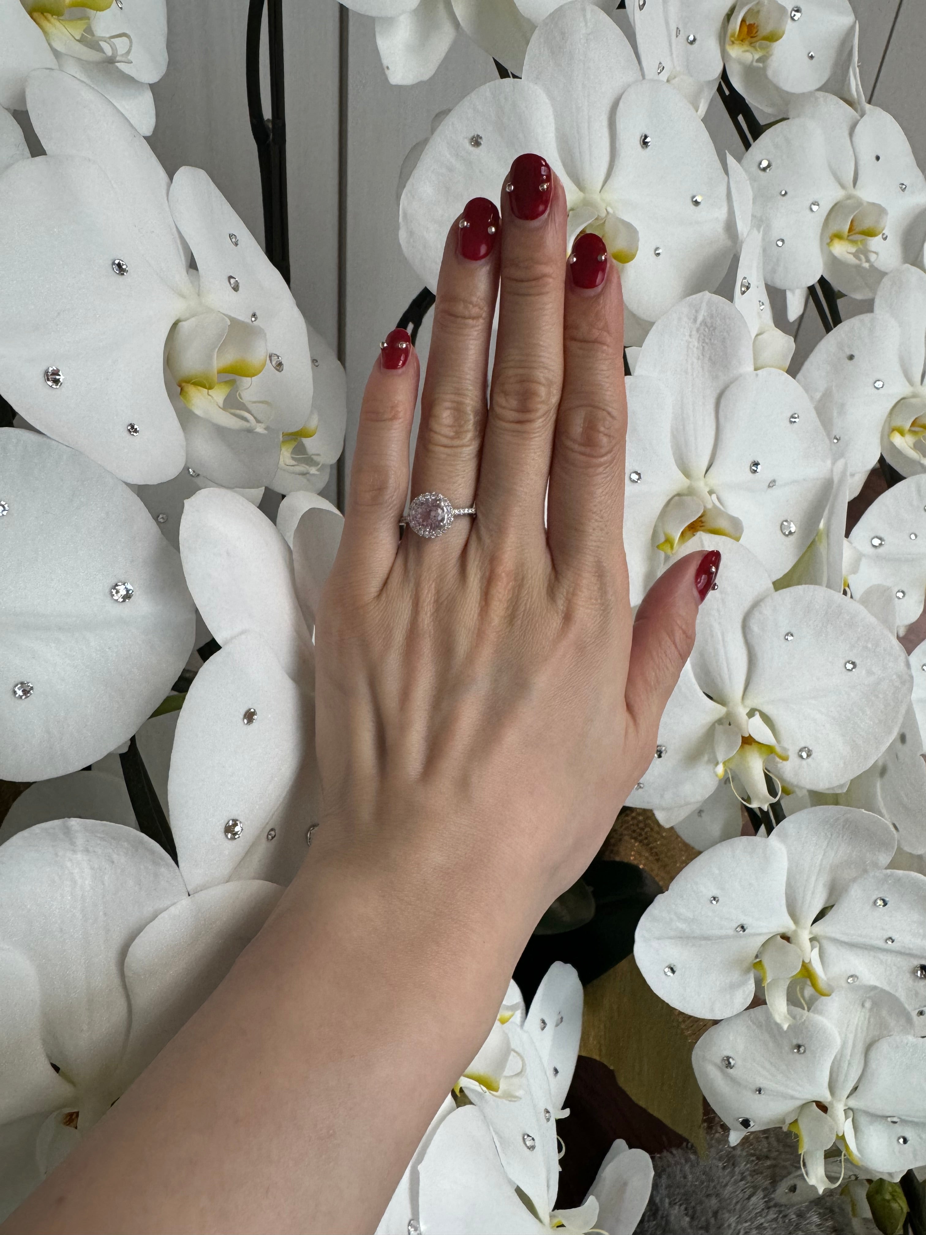 リピート不可 クンツァイト 中石0.2.5CT前後 RO PT リング〜色濃いめ|A Jewelry Box 公式通販サイト