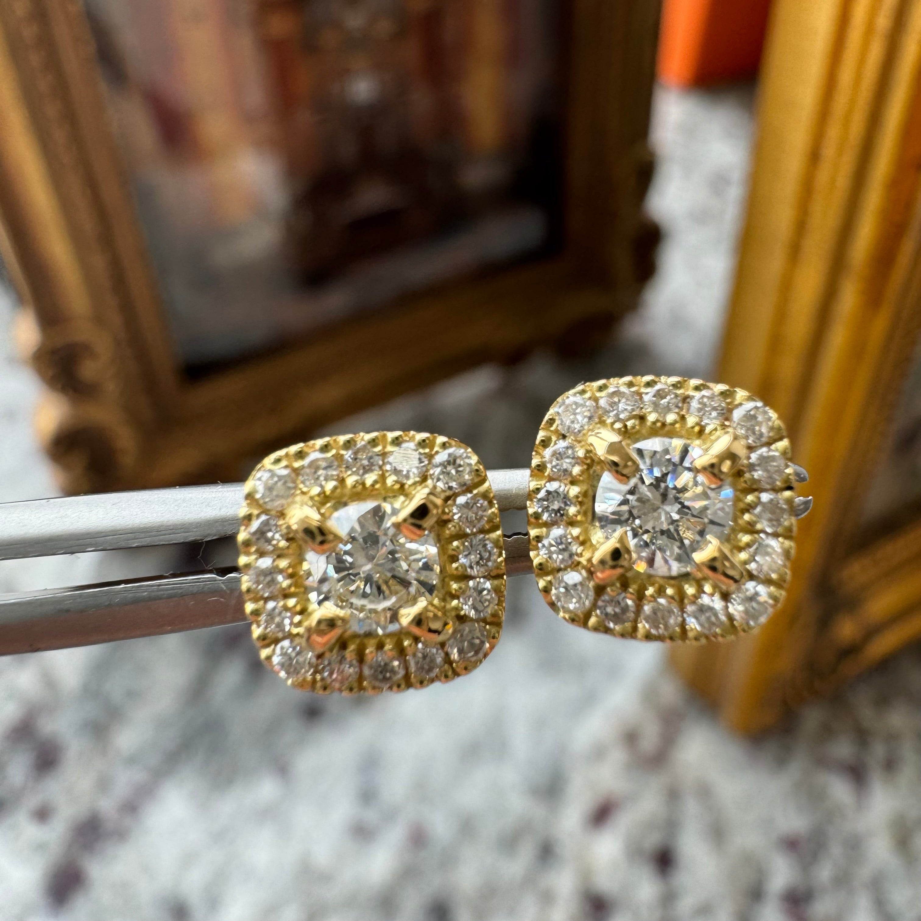 【アンシャンテ】〜ダイヤピアスD0.35ct×2前後 SQ K18YG/K18WG|A Jewelry Box 公式通販サイト