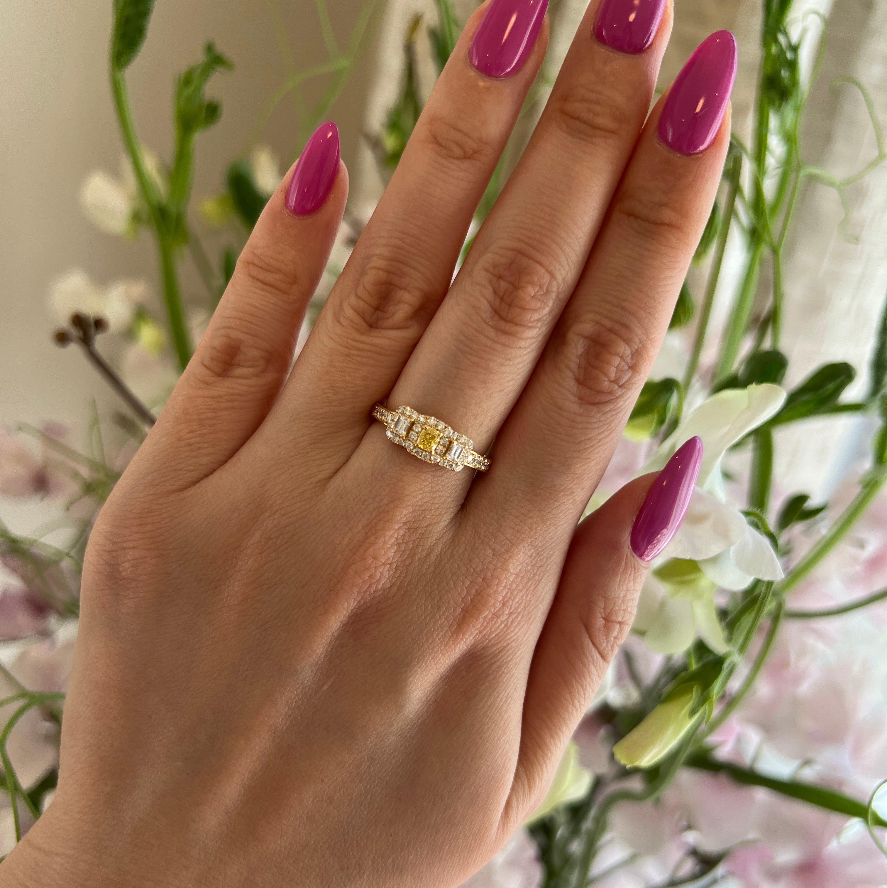 FVY SI2〜FIY SI1 CGL EM イエローダイヤ リング K18YG|A Jewelry Box 公式通販サイト