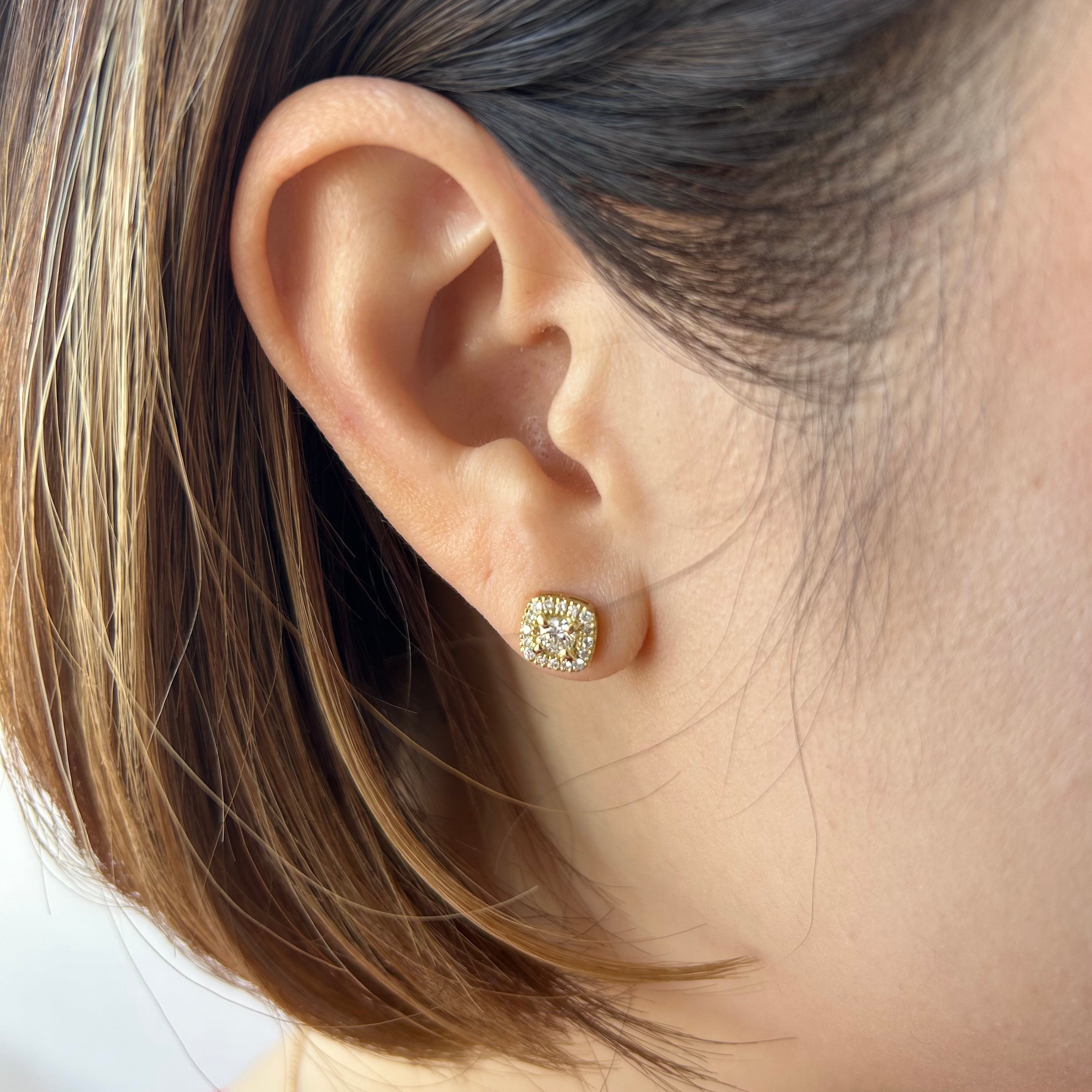 【アンシャンテ】〜ダイヤピアスD0.35ct×2前後 SQ K18YG/K18WG|A Jewelry Box 公式通販サイト