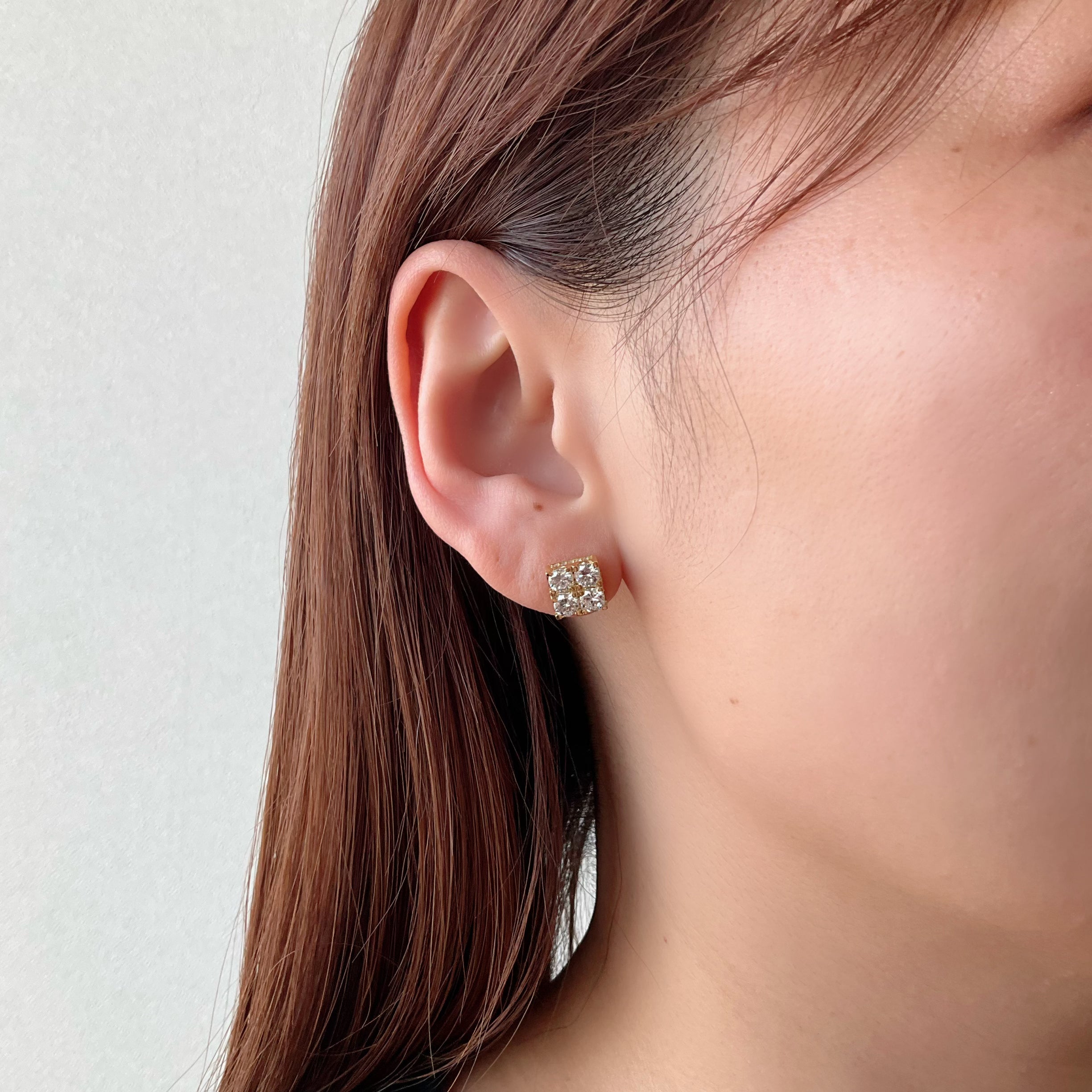 ワッフルピアス D0.9ct×2前後 SQ K18YG/K18WG/K18PG|A Jewelry Box 公式通販サイト