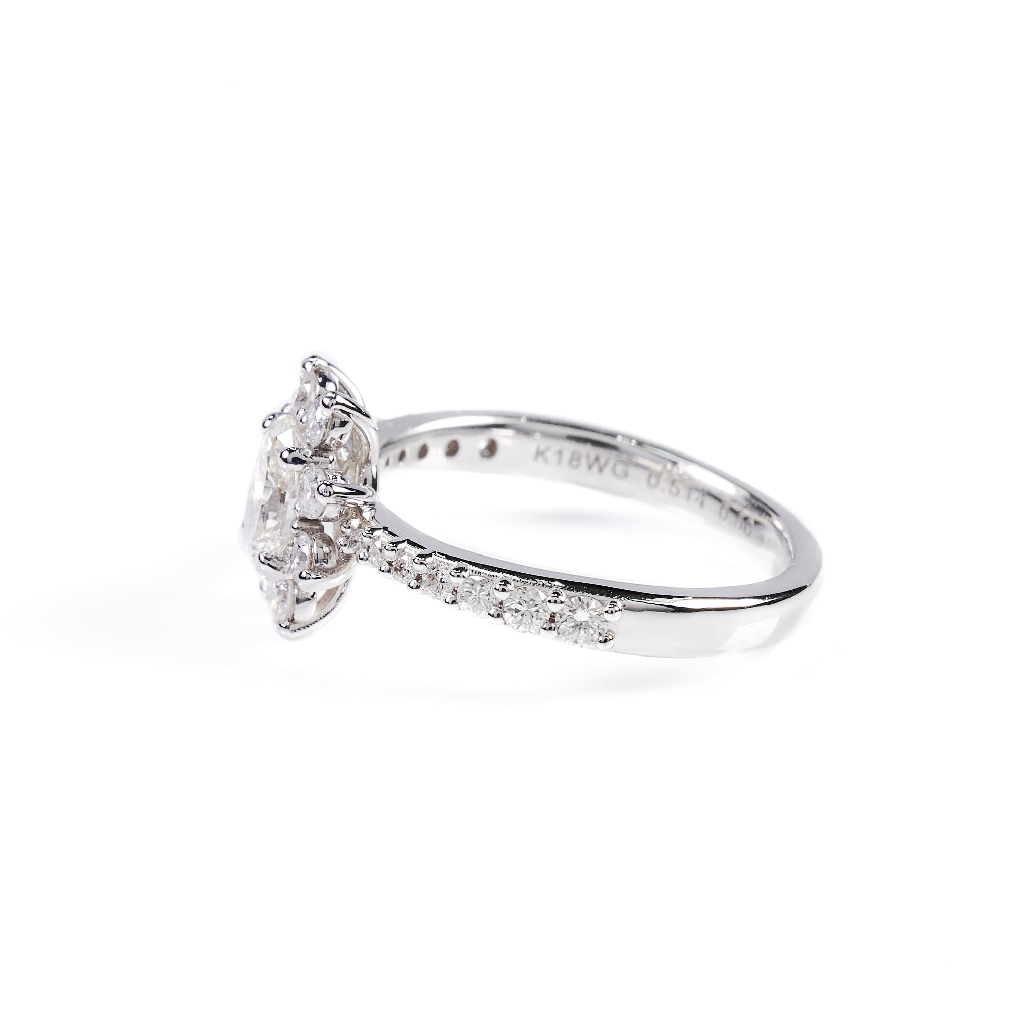 OV ダイヤリング　K18WG　H SI1　CV｜A Jewelry Box 公式通販サイト