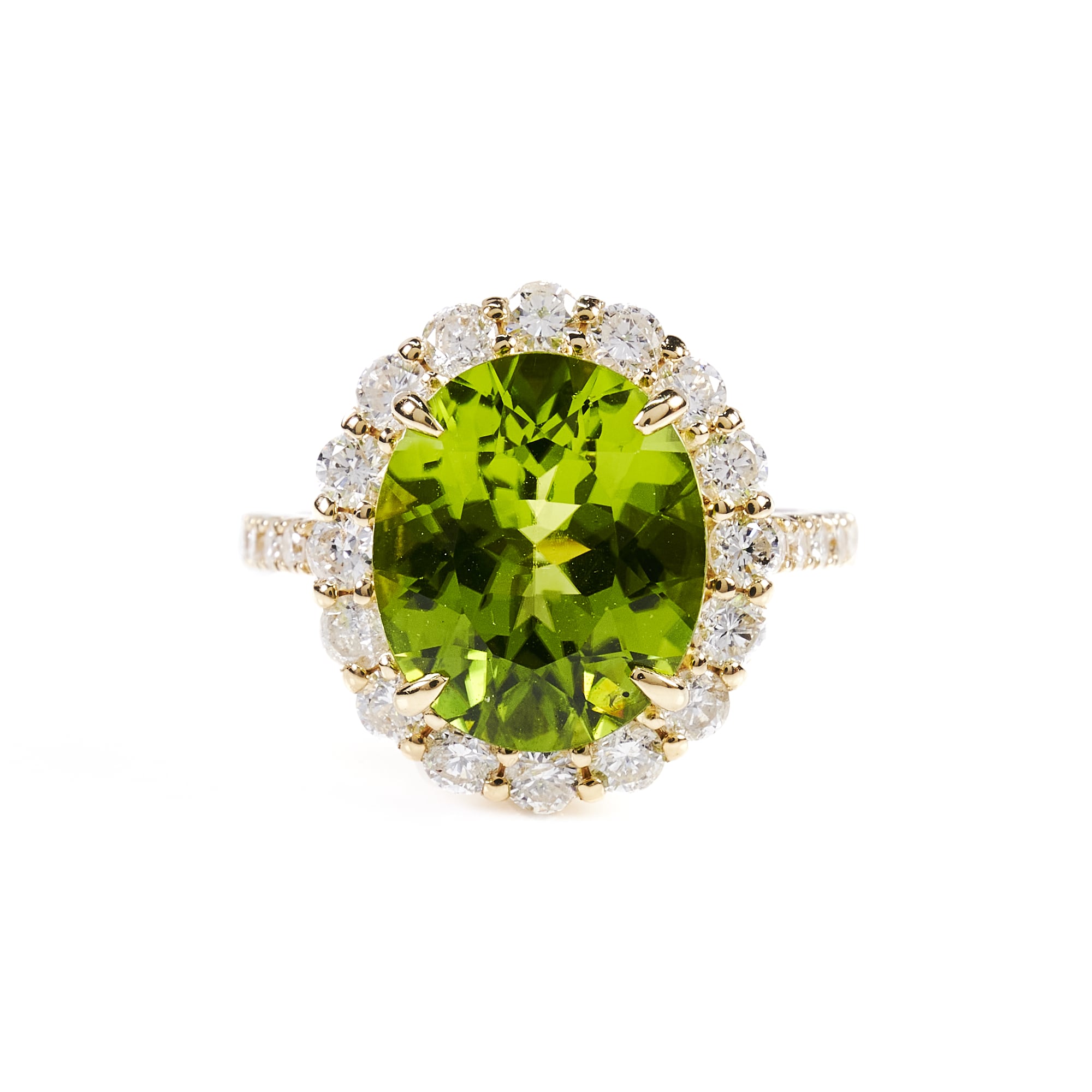☆K18 K18YG ペリドット リング 0.63CT ペリドット\u0026ダイヤリング☆
