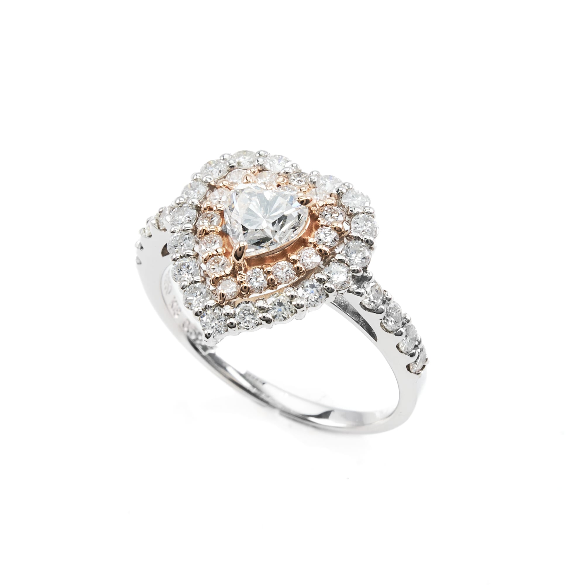 HSハートコンビリング　PT950/K18PG　CGL　SI2　I｜A Jewelry Box 公式通販サイト