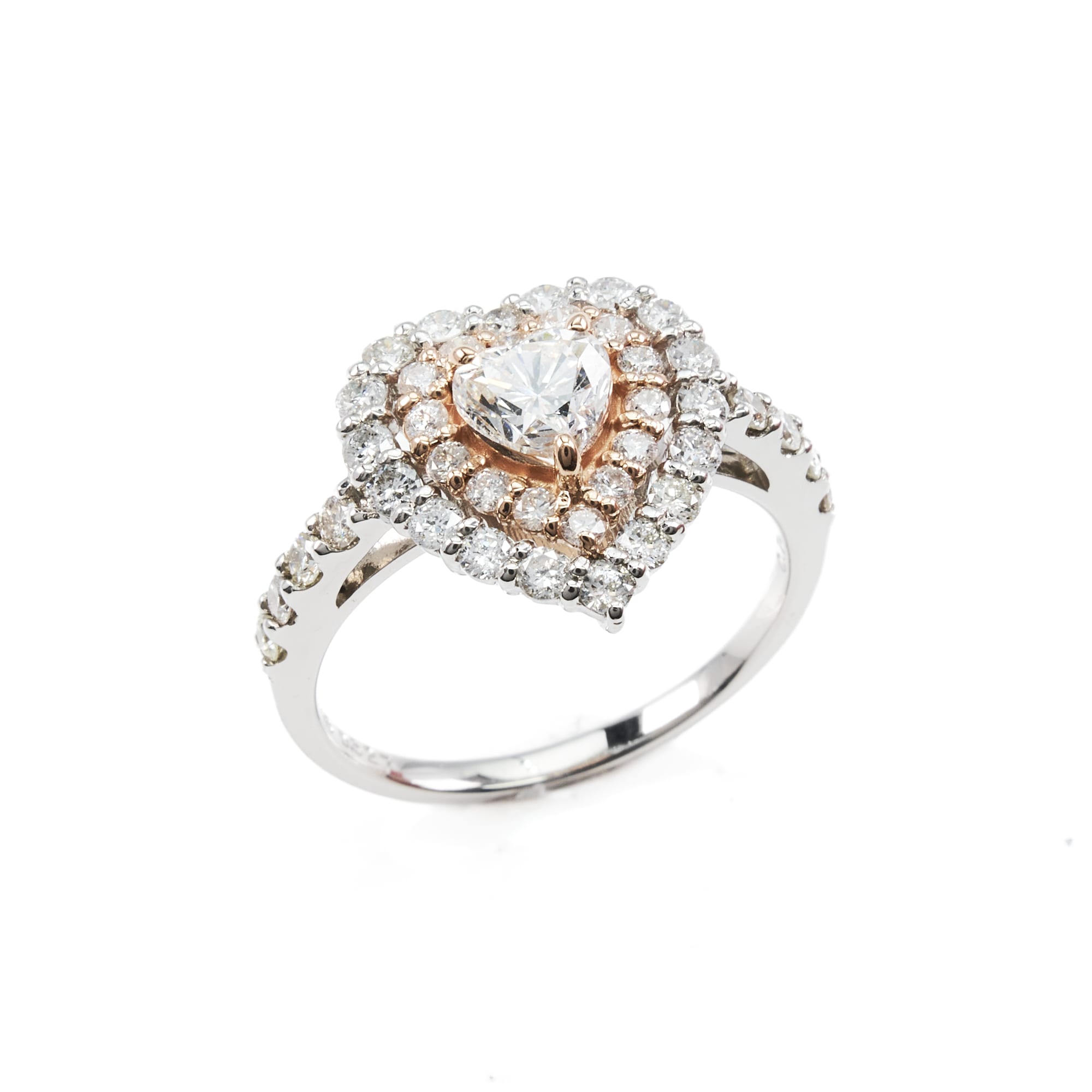 HSハートコンビリング　PT950/K18PG　CGL　SI2　I｜A Jewelry Box 公式通販サイト