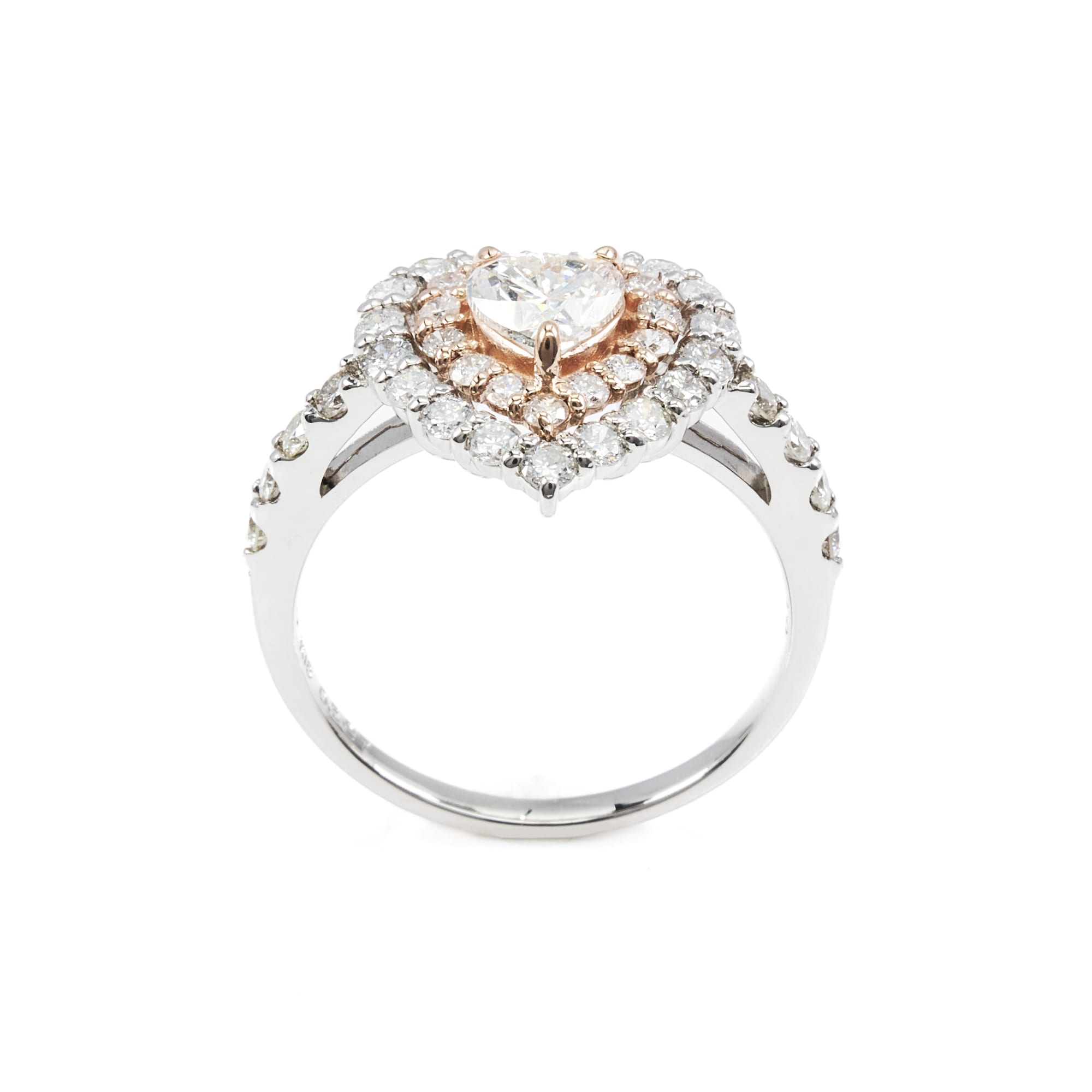 HSハートコンビリング　PT950/K18PG　CGL　SI2　I｜A Jewelry Box 公式通販サイト