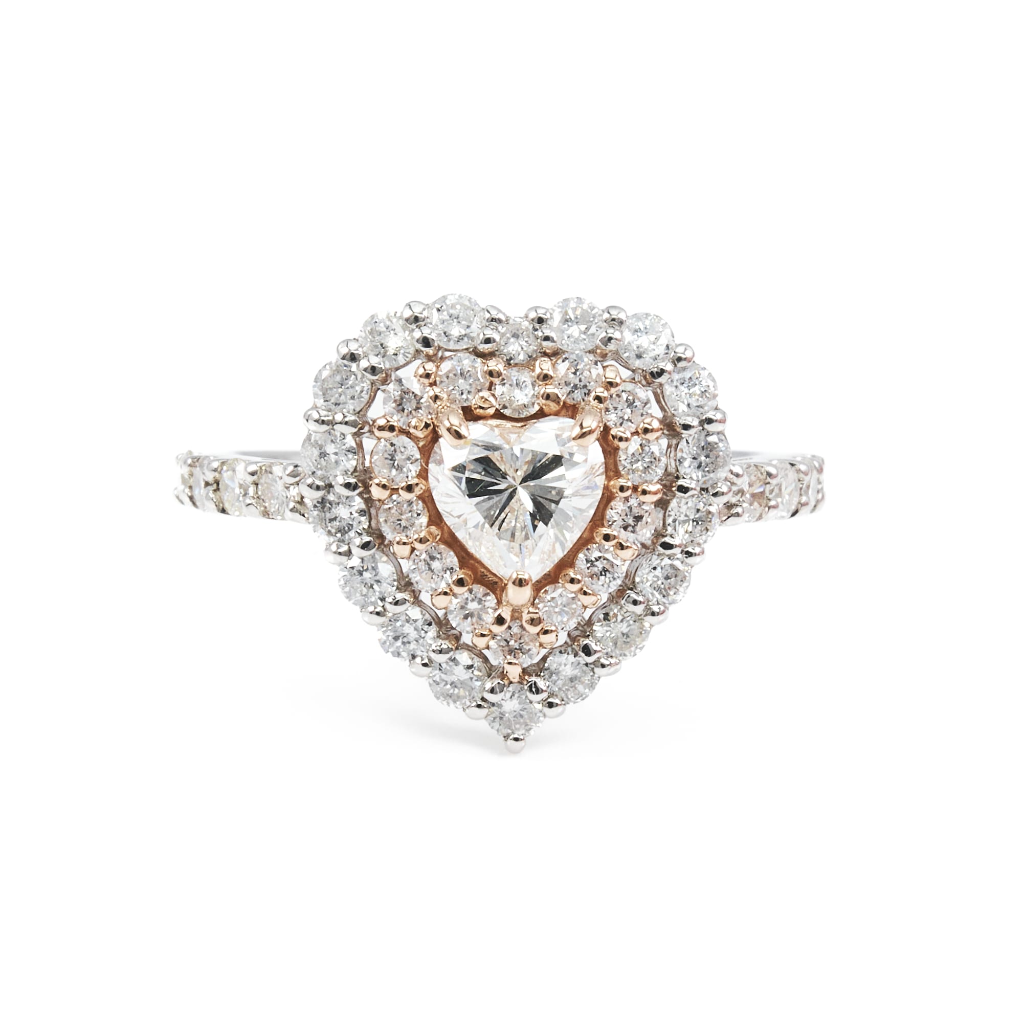 HSハートコンビリング　PT950/K18PG　CGL　SI2　I｜A Jewelry Box 公式通販サイト