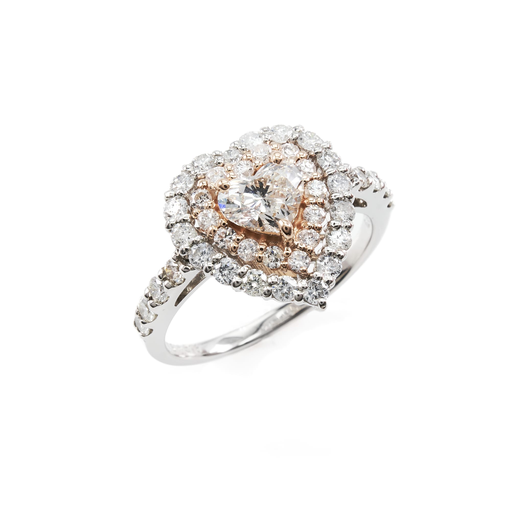HSハートコンビリング　PT950/K18PG　CGL　VS2　J｜A Jewelry Box 公式通販サイト