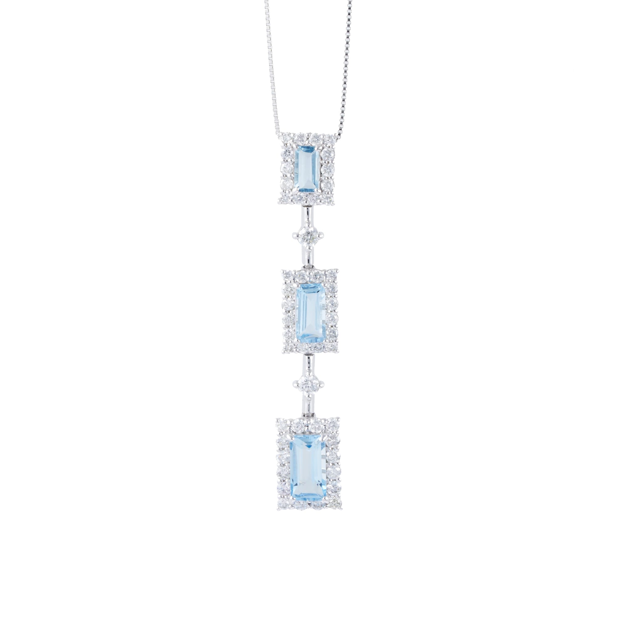 BK　3連アクアマリンネックレス　PT900｜A Jewelry Box 公式通販サイト