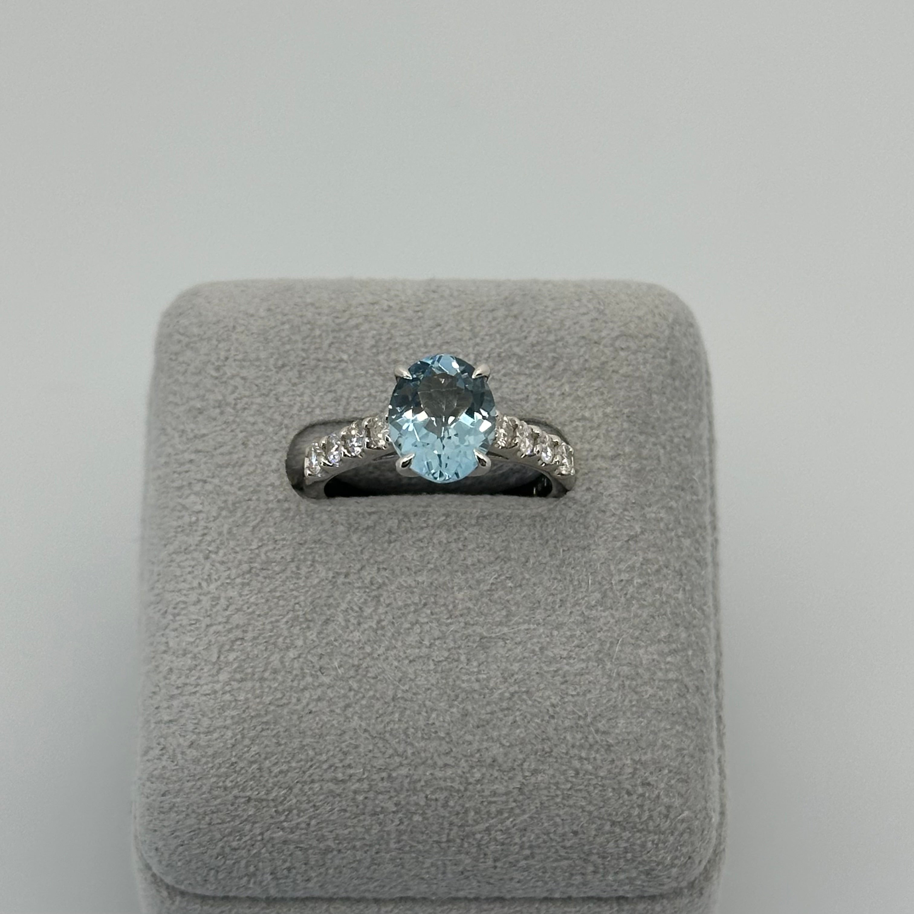 ［新作/１点限定/ソワレ］リング　アクアマリン OV PT/EM YG