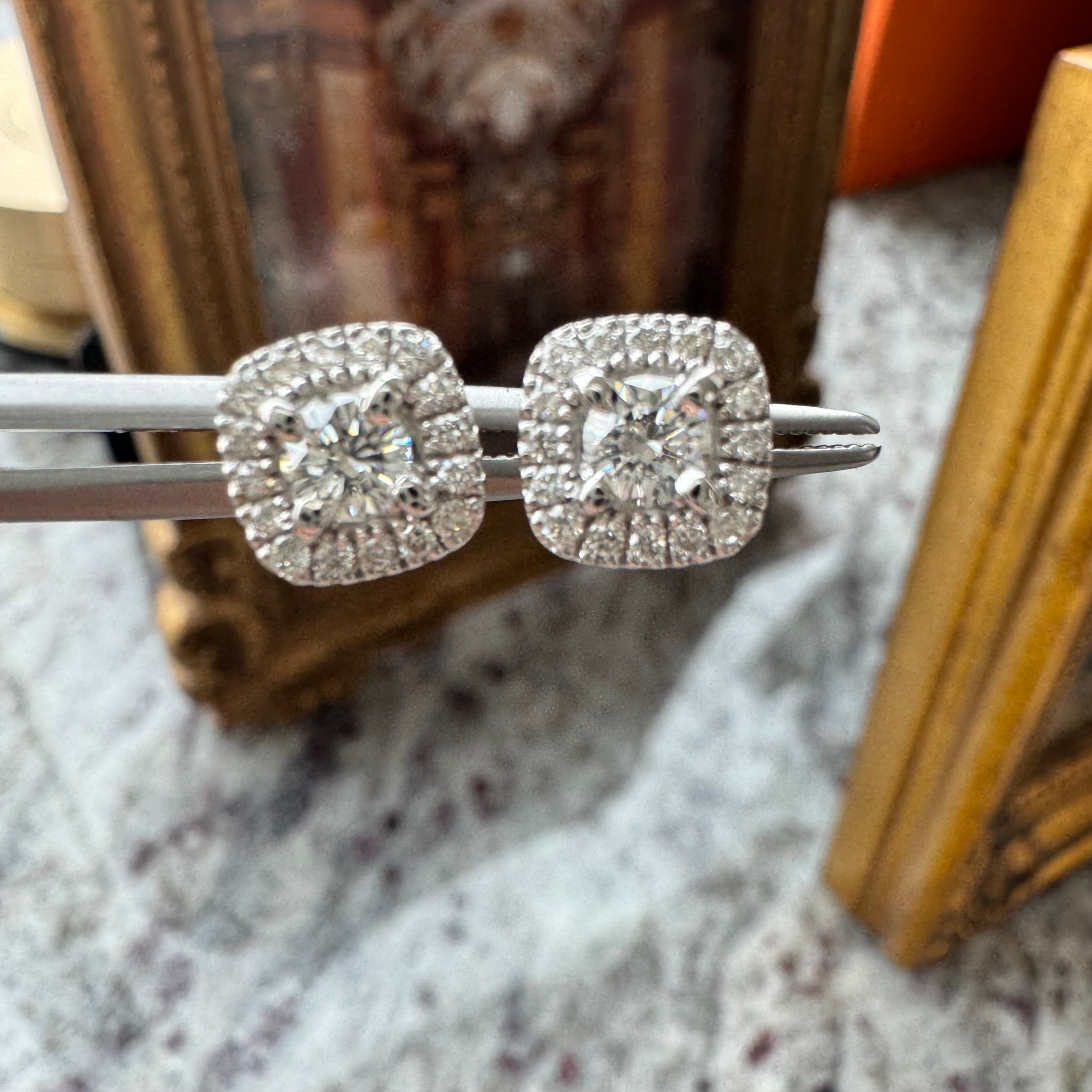 【アンシャンテ】〜ダイヤピアスD0.35ct×2前後 SQ K18YG/K18WG｜A Jewelry Box 公式通販サイト
