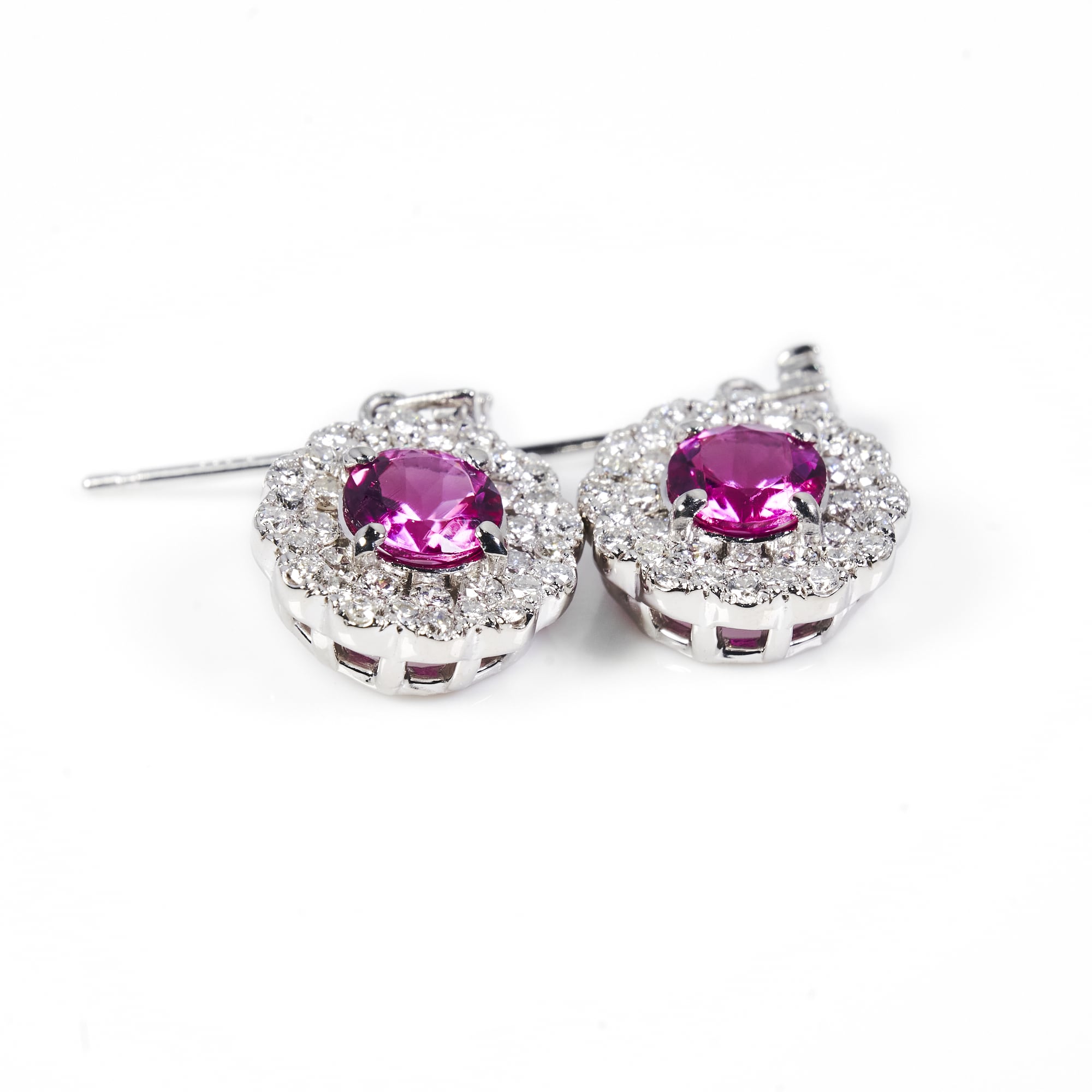 ROレッドトルマリンプラチナピアス #1｜A Jewelry Box 公式通販サイト