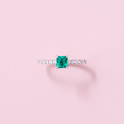 ［アルル］リング エメラルド 0.4ct SQ PT
