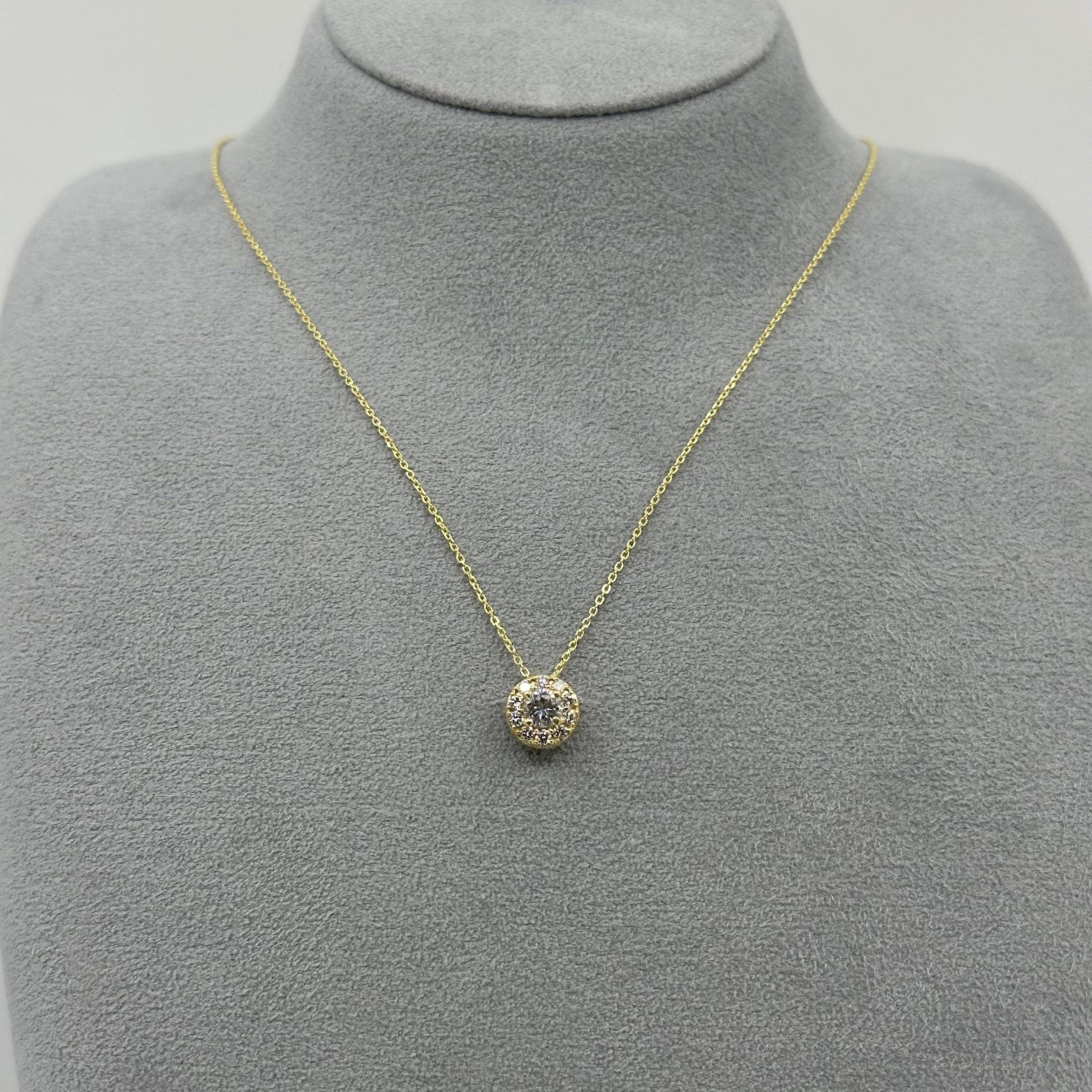 ［ポインターパヴェ］ネックレス ダイヤ 中石0.3ct