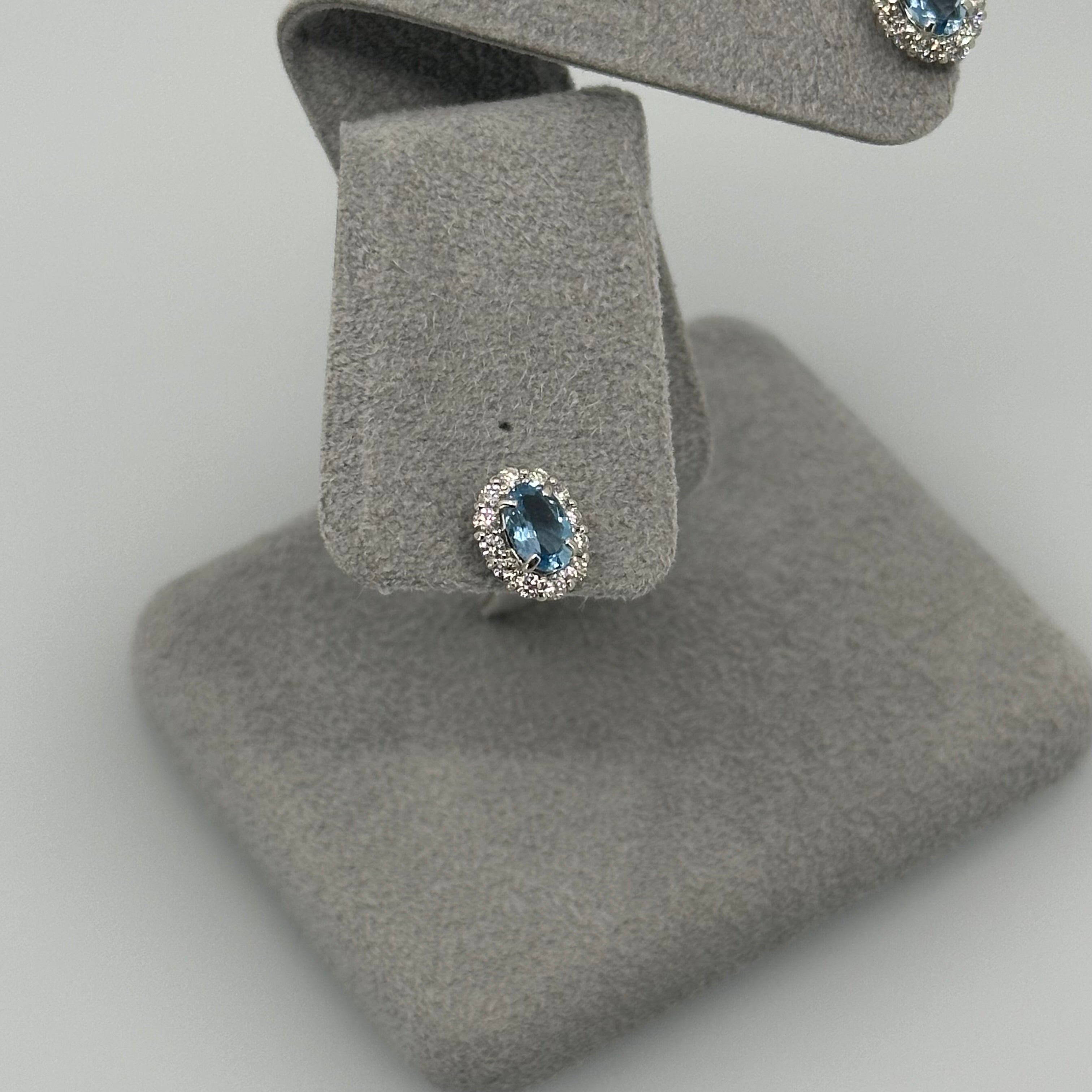 ［新作/個数限定/ドット］ピアス　アクアマリン