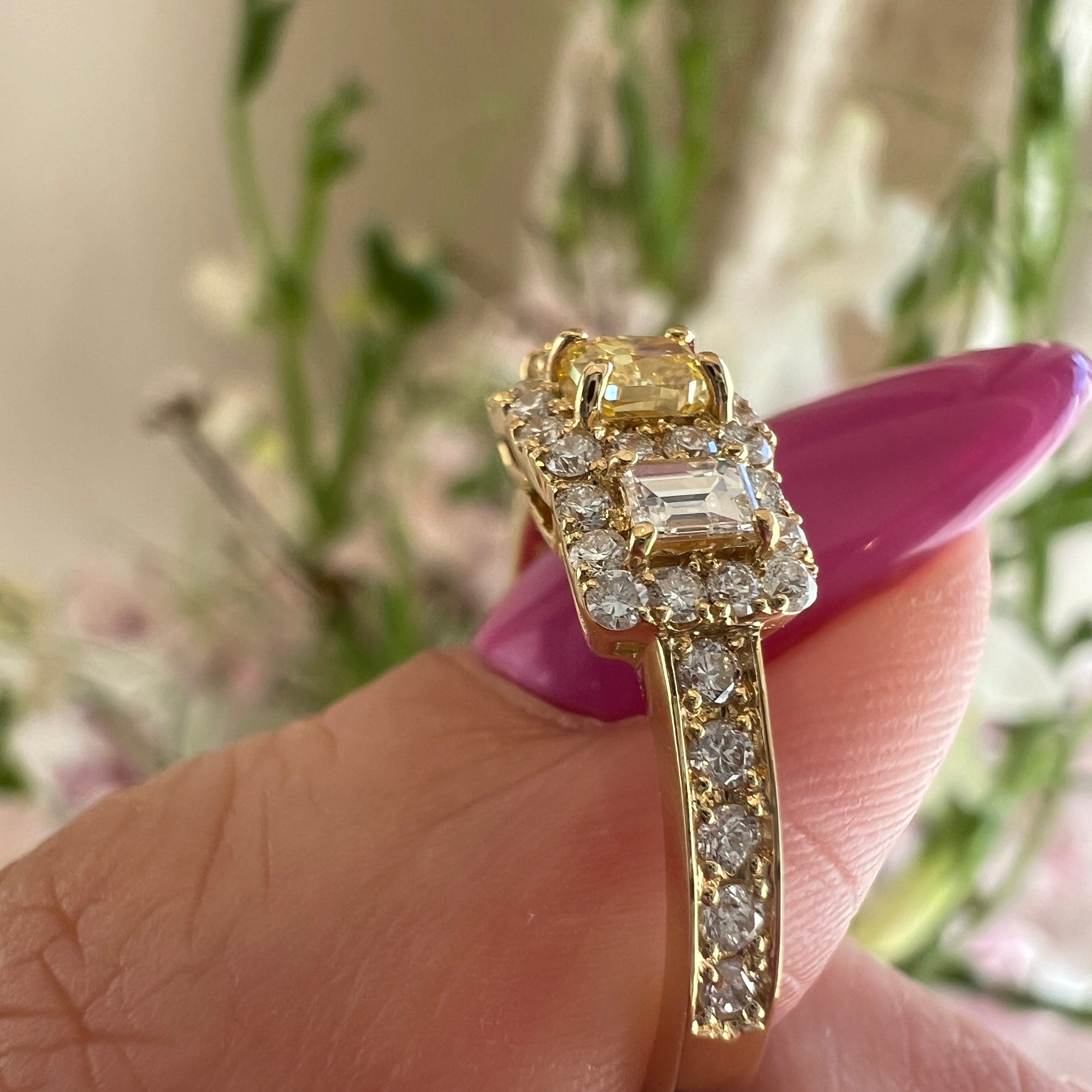 FVY SI2〜FIY SI1 CGL EM イエローダイヤ リング　K18YG｜A Jewelry Box 公式通販サイト