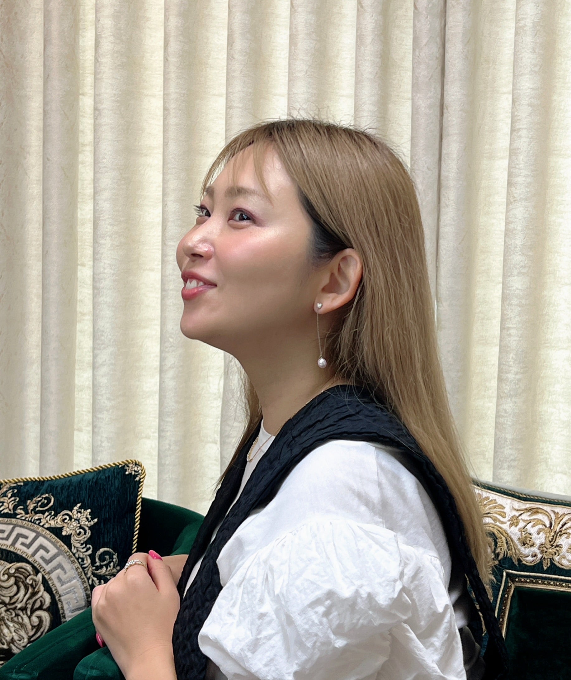 [プロポーズされるピアス] ポインターノーマル×真珠 ゆらゆら ピアス〜中石0.3ct G SI GD UP｜A Jewelry Box 公式通販サイト