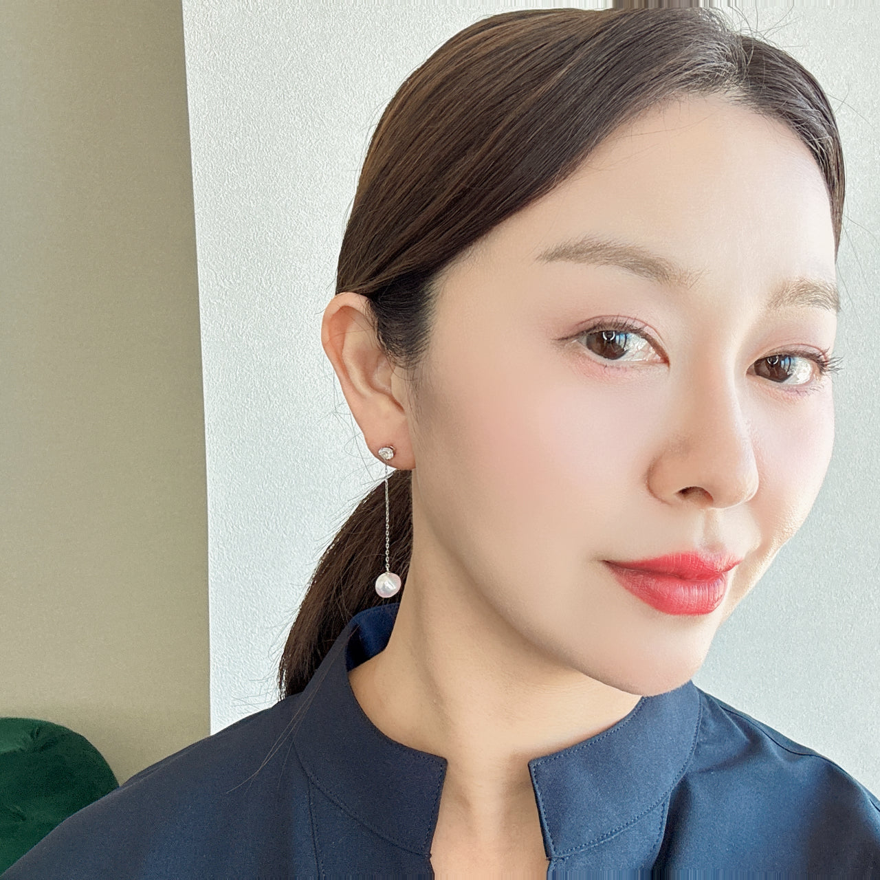 [プロポーズされるピアス] ポインターノーマル×真珠 ゆらゆら ピアス〜中石0.3ct G SI GD UP｜A Jewelry Box 公式通販サイト