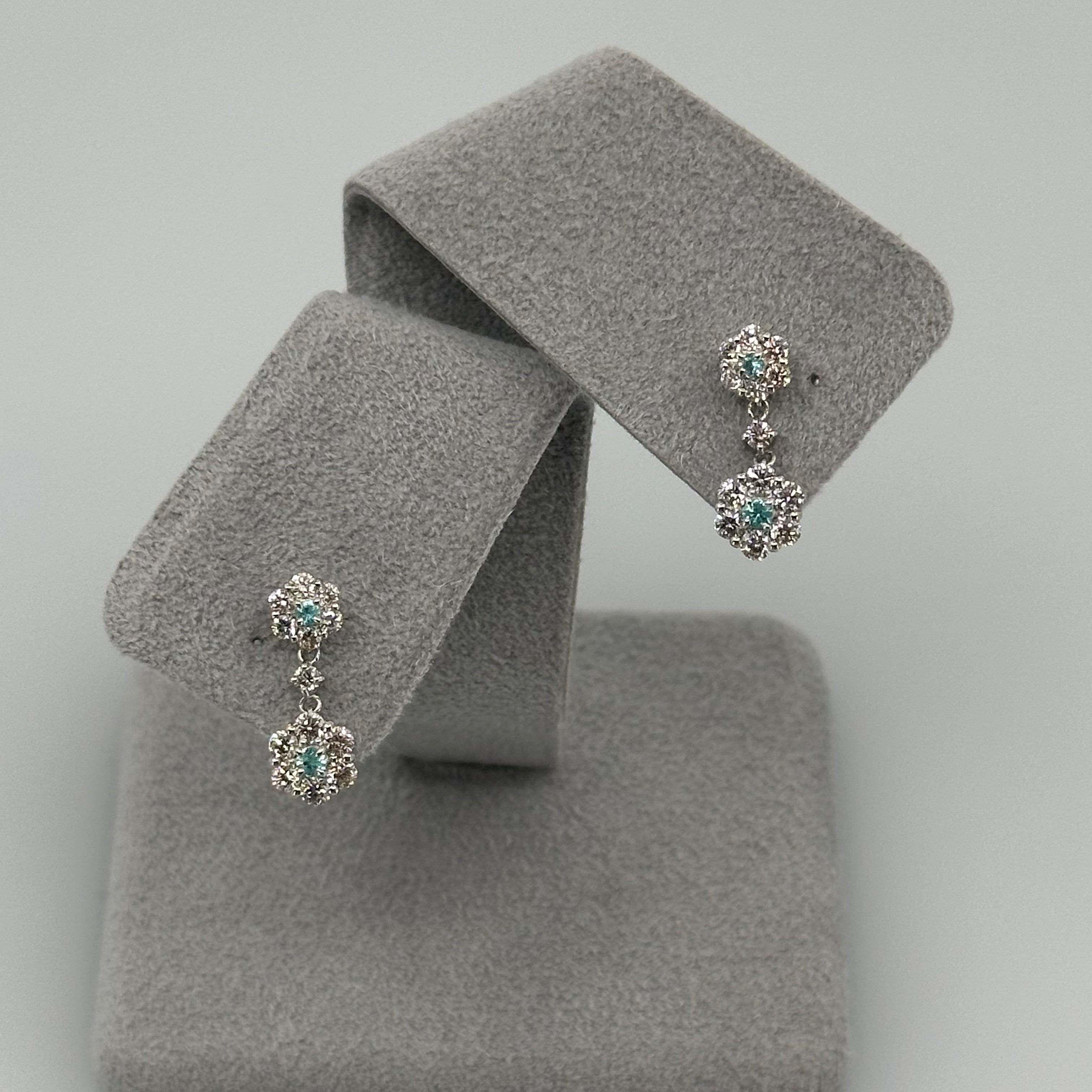 [一点物]パライバトルマリンピアス 中石0.06ct前後×2 OV PT