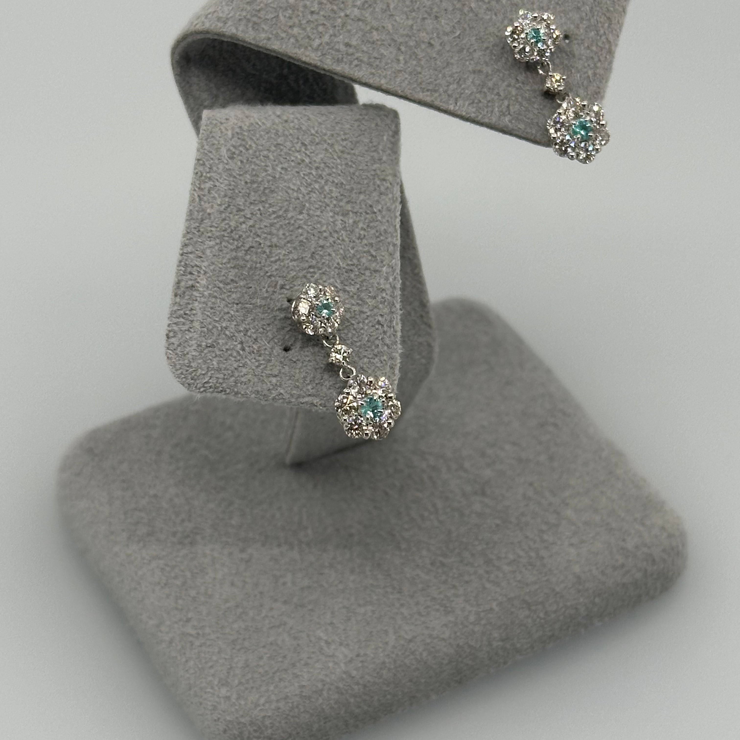 [一点物]パライバトルマリンピアス 中石0.06ct前後×2 OV PT