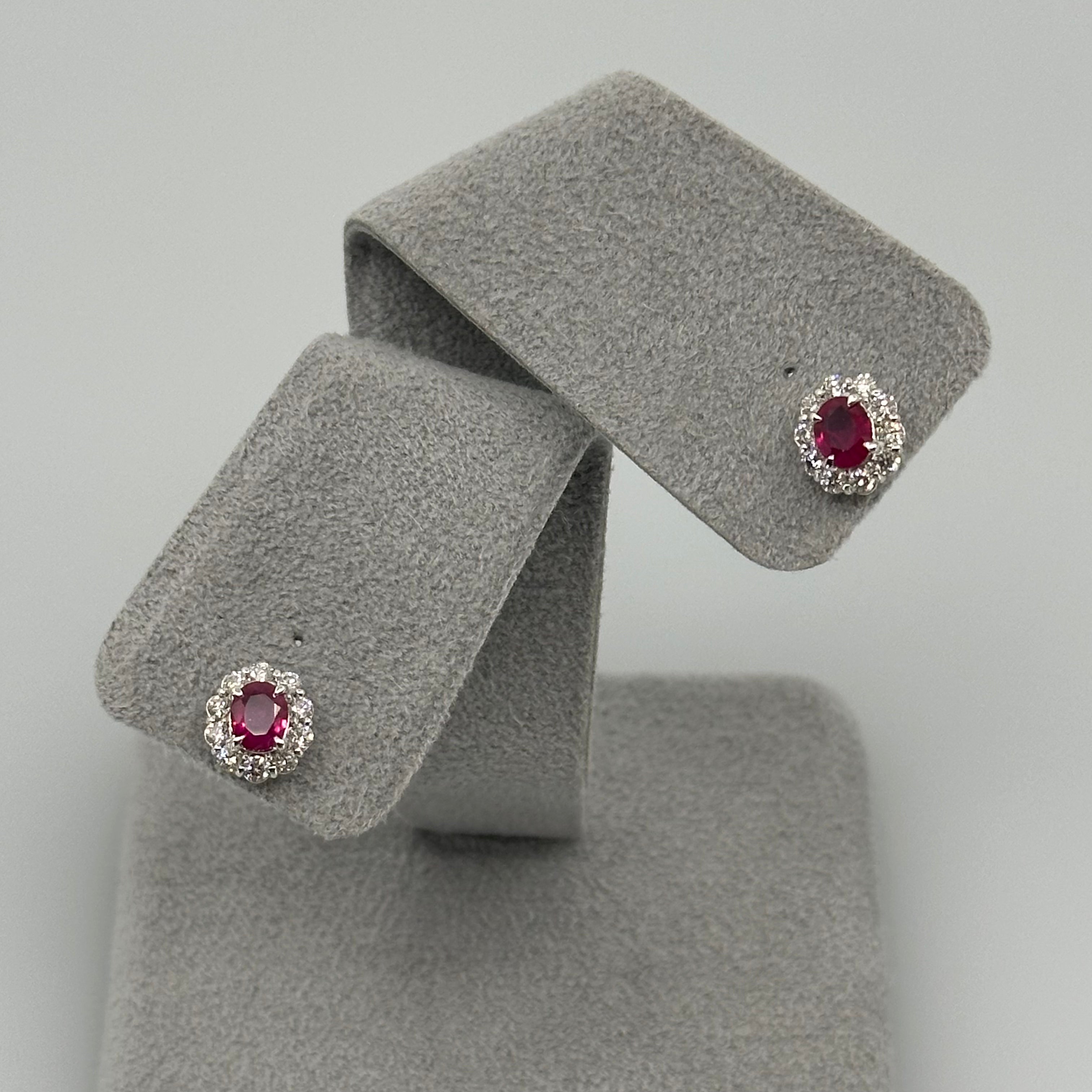 [一点物]ルビー ピアス 中石0.35ct前後×2 OV PT