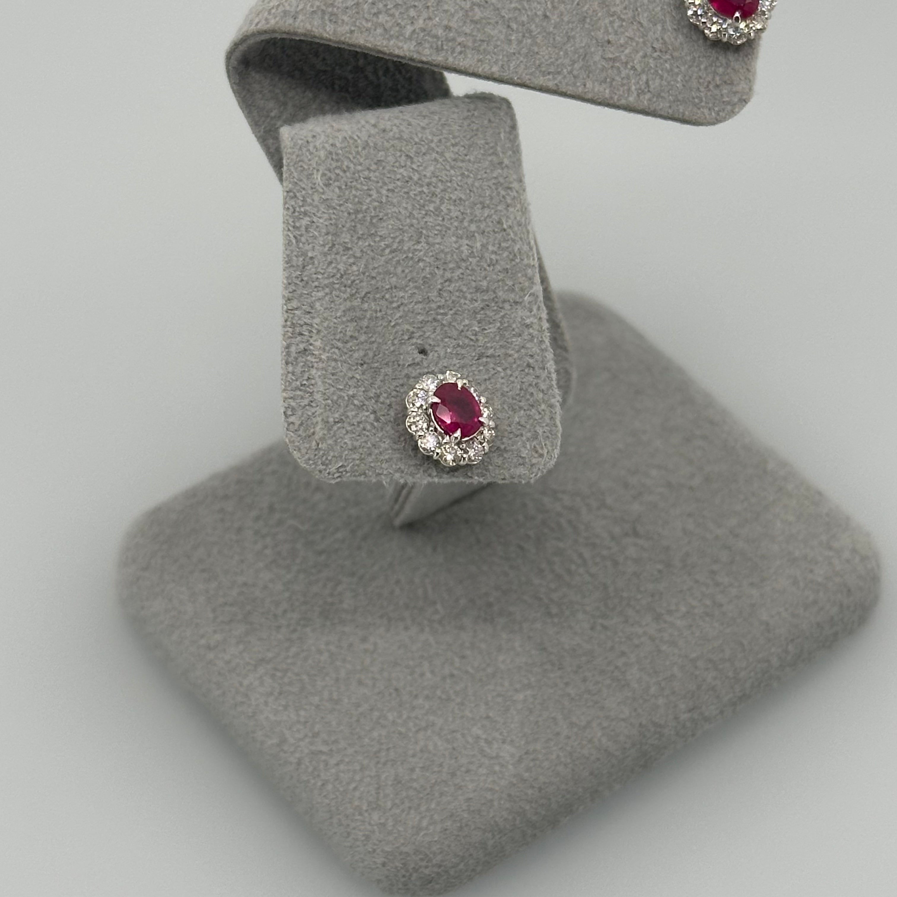 [一点物]ルビー ピアス 中石0.35ct前後×2 OV PT