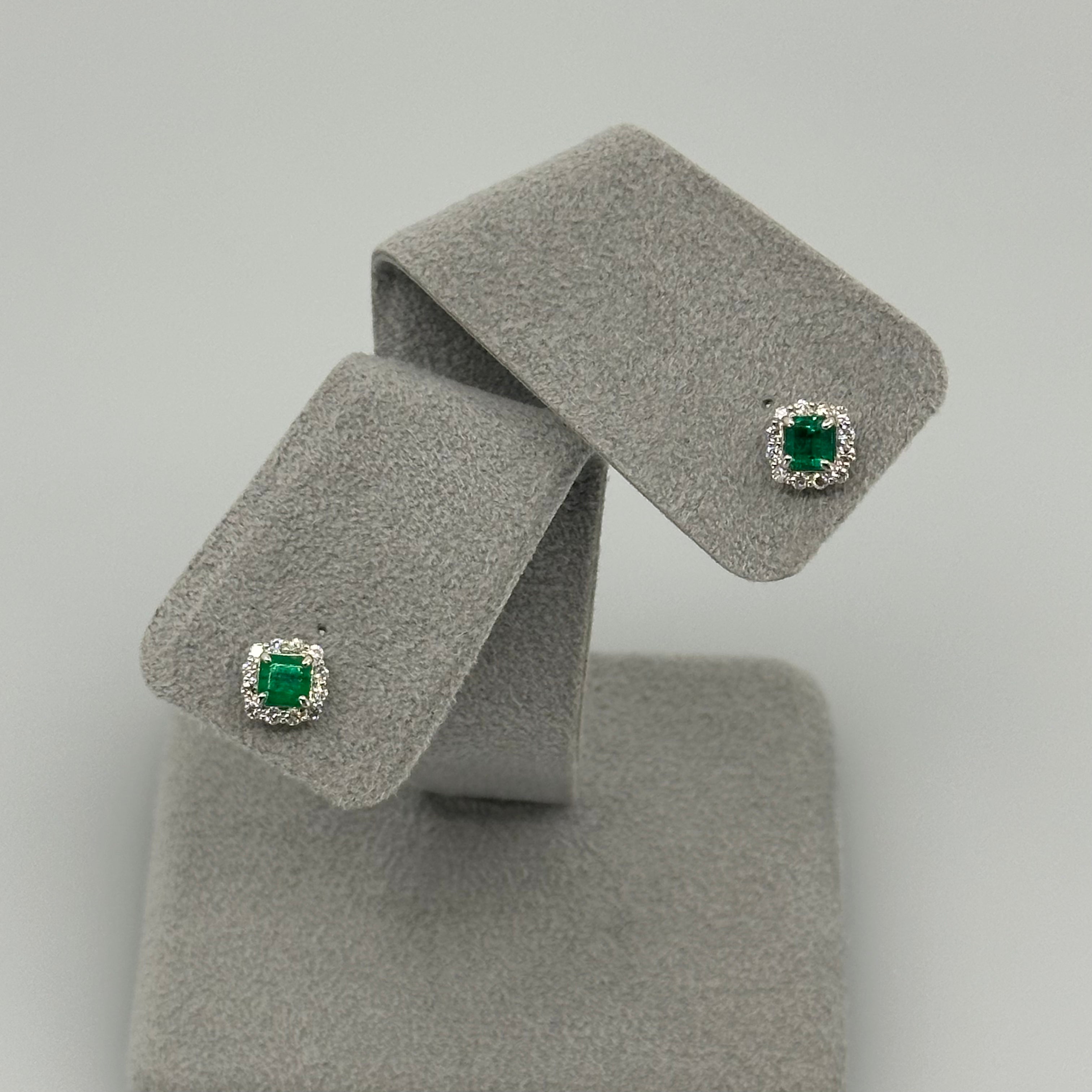 ［一点物/エムロード］ エメラルドピアス 中石0.3ct前後×2 BK PT