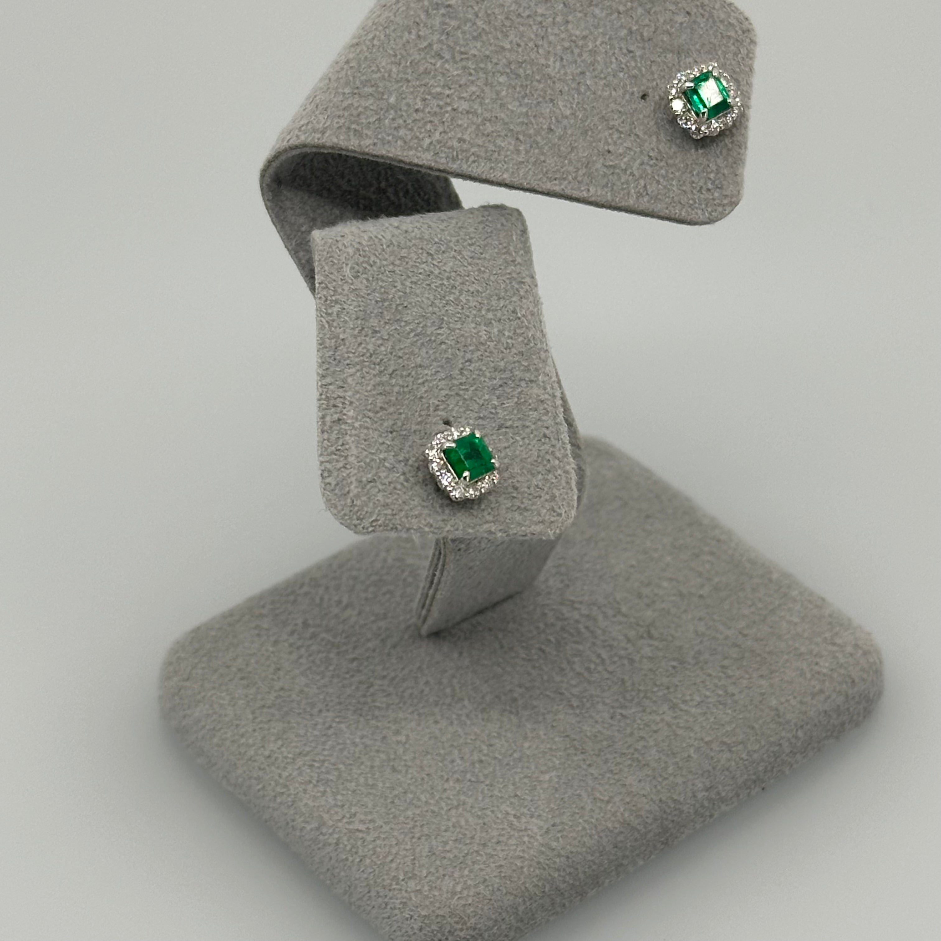 ［一点物/エムロード］ エメラルドピアス 中石0.3ct前後×2 BK PT