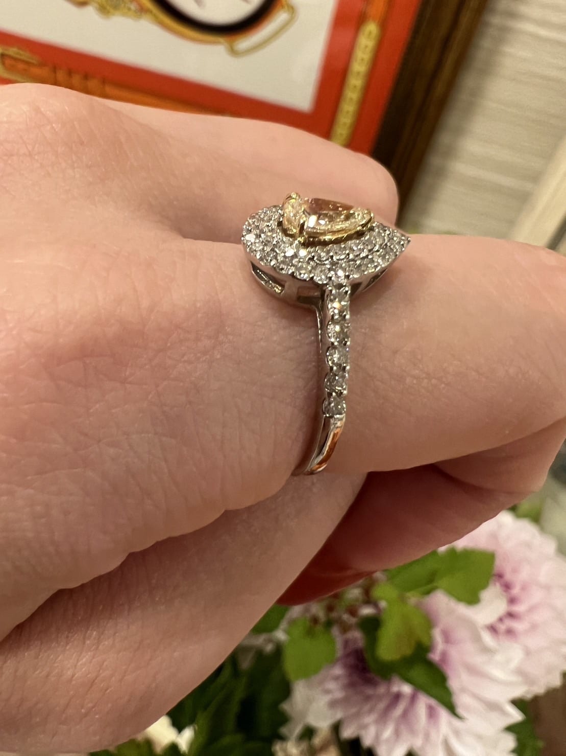 PS　ダイヤ　パヴェ取り巻きリング　CGLソーティング付き　VERY　LIGHT　YELLOW　SI1｜A Jewelry Box 公式通販サイト
