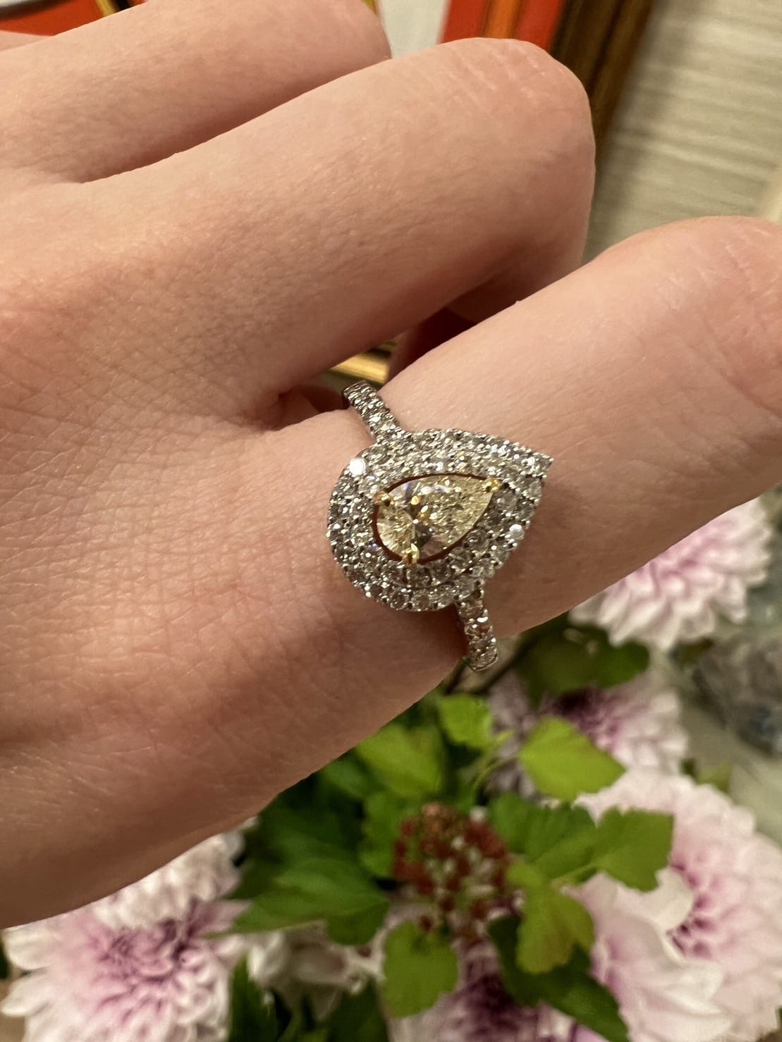 PS　ダイヤ　パヴェ取り巻きリング　CGLソーティング付き　VERY　LIGHT　YELLOW　SI1｜A Jewelry Box 公式通販サイト