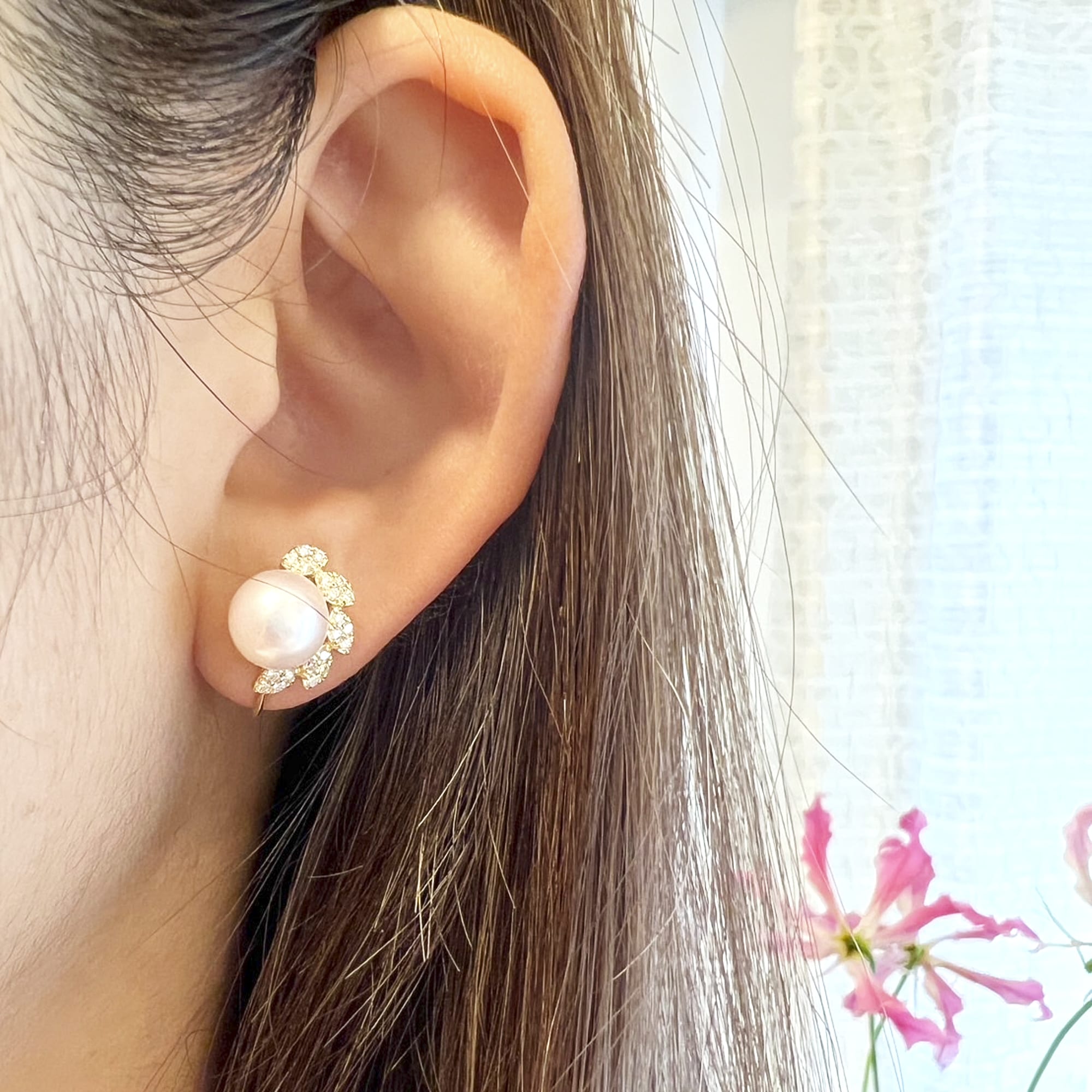 ［アマリリス］ピアス あこや真珠8mｍ｜A Jewelry Box 公式通販サイト