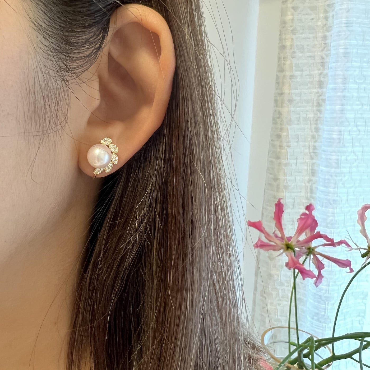 ［アマリリス］ピアス あこや真珠8mｍ｜A Jewelry Box 公式通販サイト