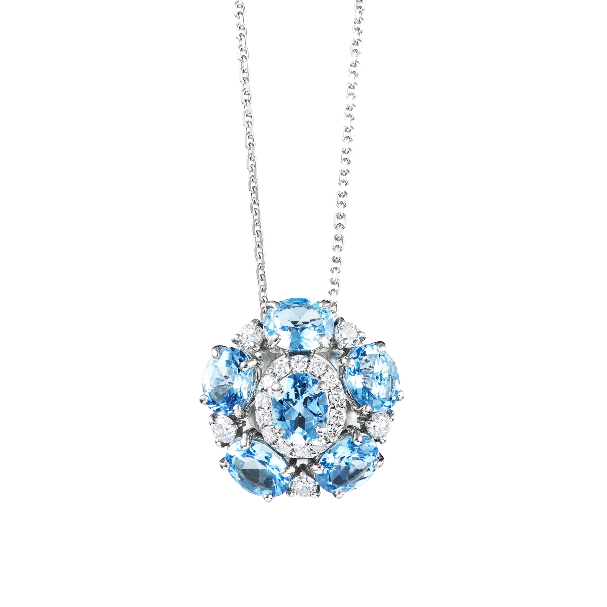 ガブリオレ ネックレス〜濃いアクアマリンを使用｜A Jewelry Box 公式通販サイト