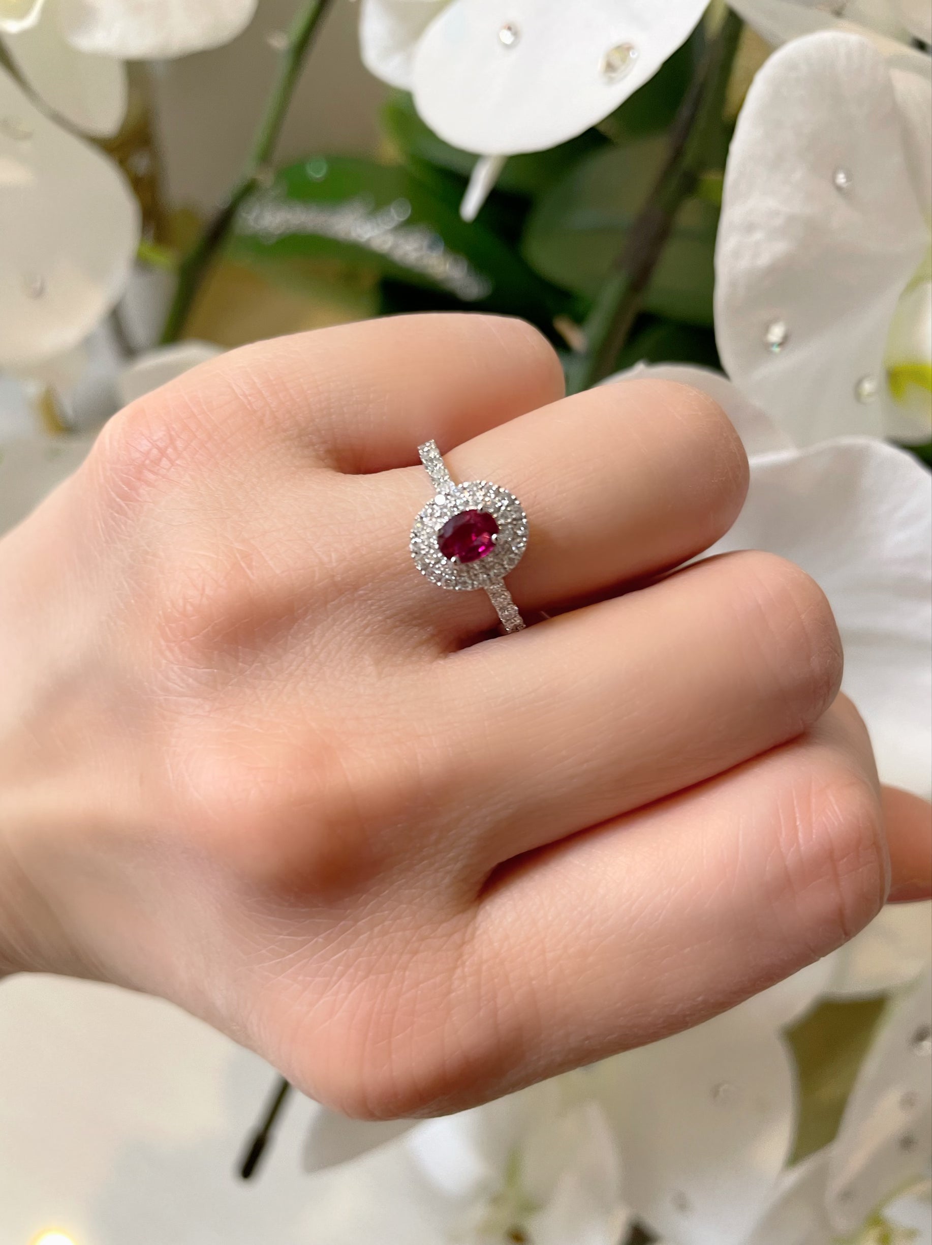 ☆ルビー 中石0.3ct前後 OV PT リング〜No Heat Pigeon ルビー｜A Jewelry Box 公式通販サイト